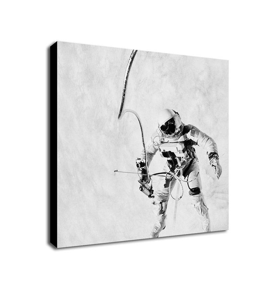 NASA Astronaut - Spaceflight Wall Art Black And White - Framed Canvas Wall Art Print - Various Sizes