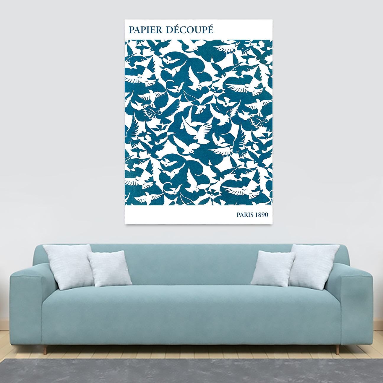 Papier Découpé - Paris 1890 - Canvas Wall Art Framed Print - Various Sizes