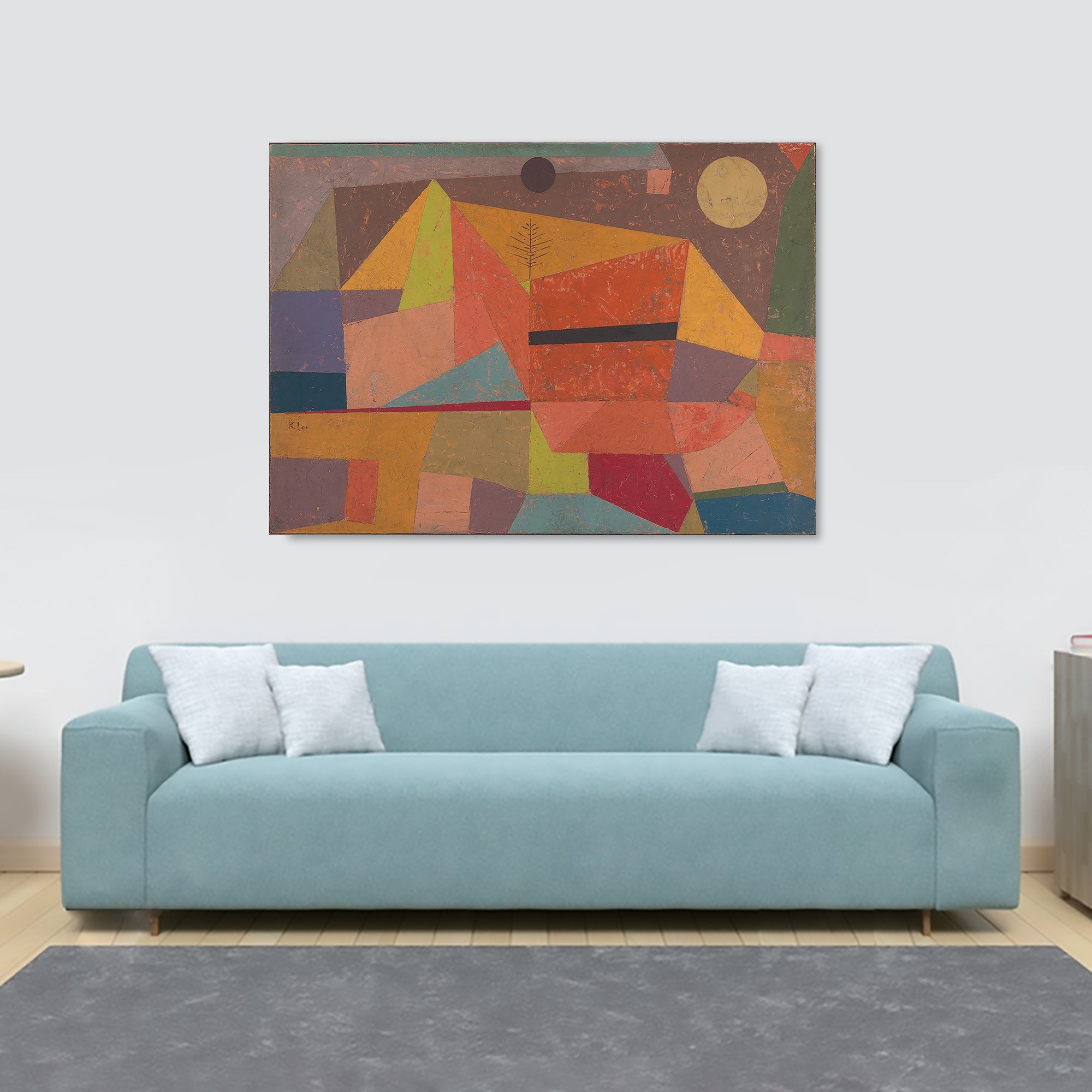 Joyful Mountain Landscape Paul Klee - Canvas Wall Art Framed Print - Various Sizes