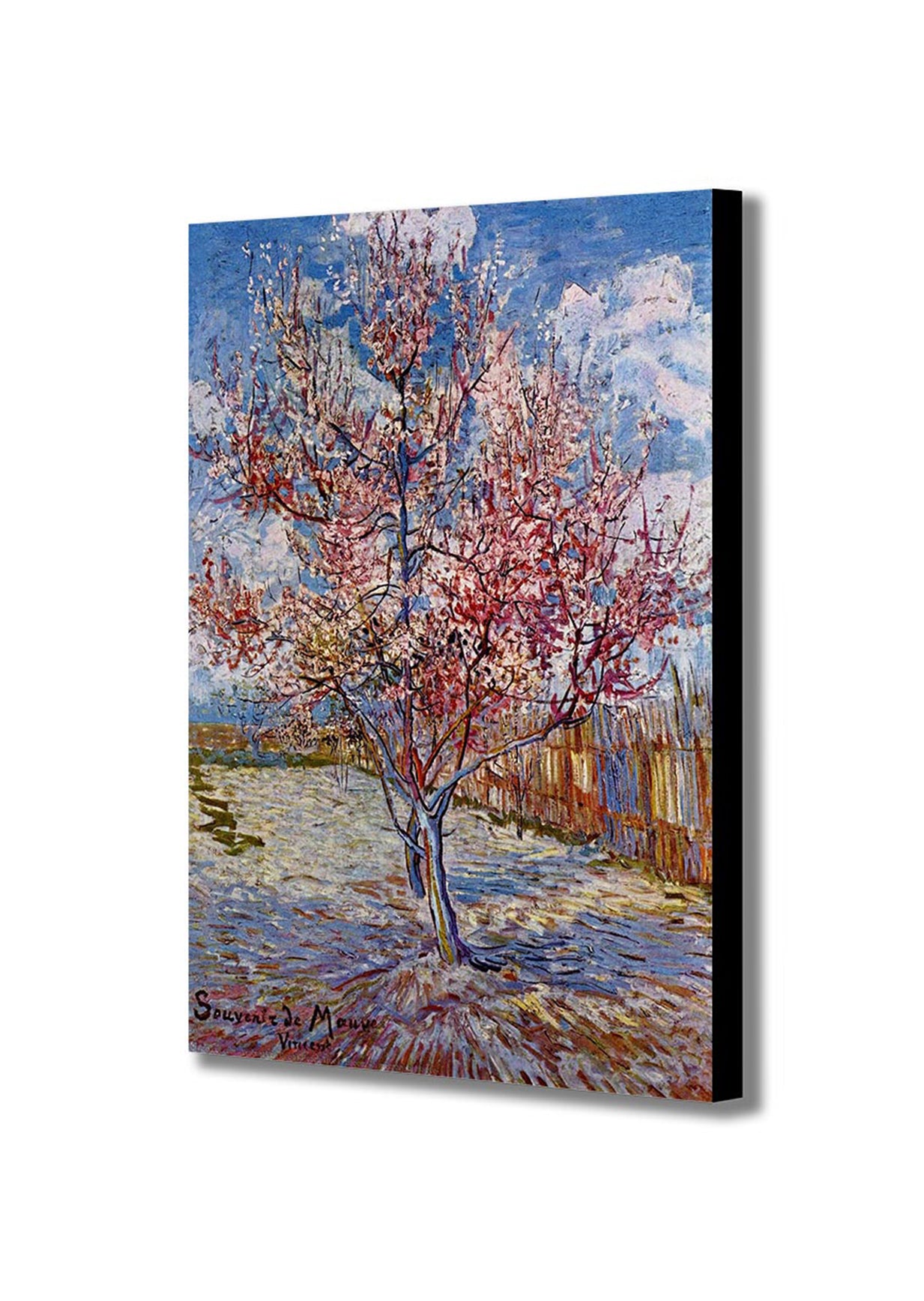 Peach Tree in Bloom by Vincent Van Gogh - Canvas Wall Art Framed Print - Various Sizes