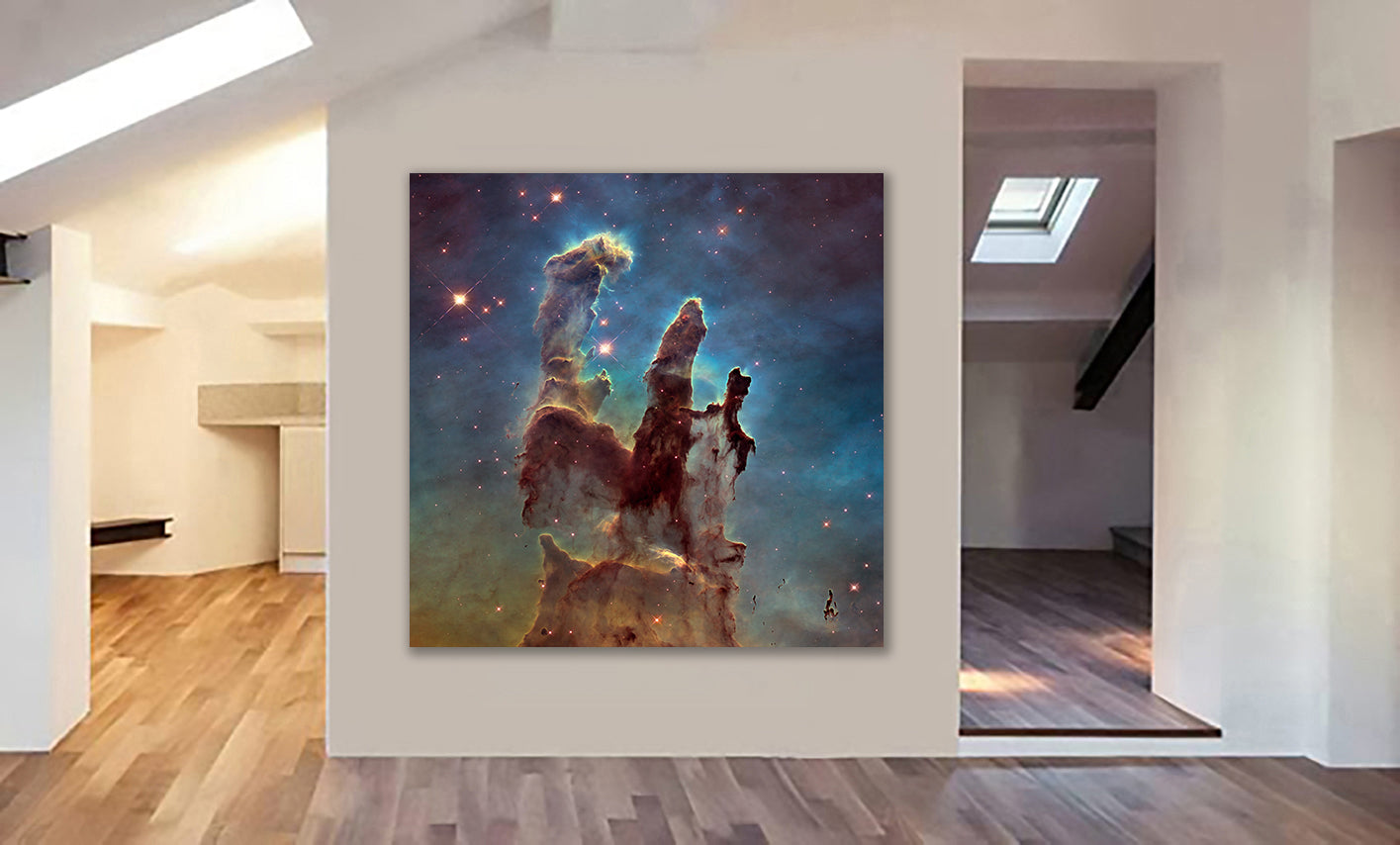 Pillars Of Creation Hubble Space Art - Framed Canvas Wall Art Print - Various Sizes
