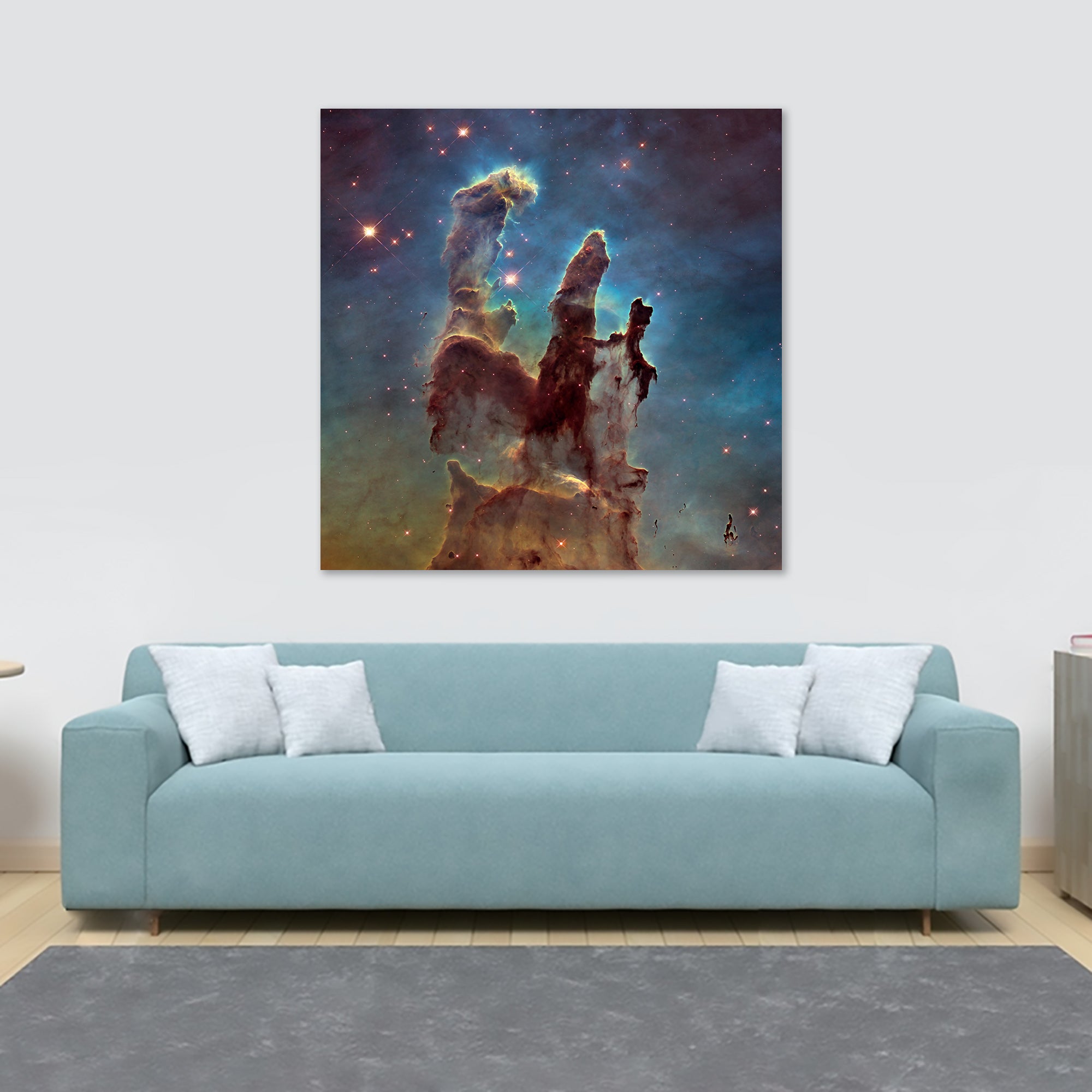 Pillars Of Creation Hubble Space Art - Framed Canvas Wall Art Print - Various Sizes