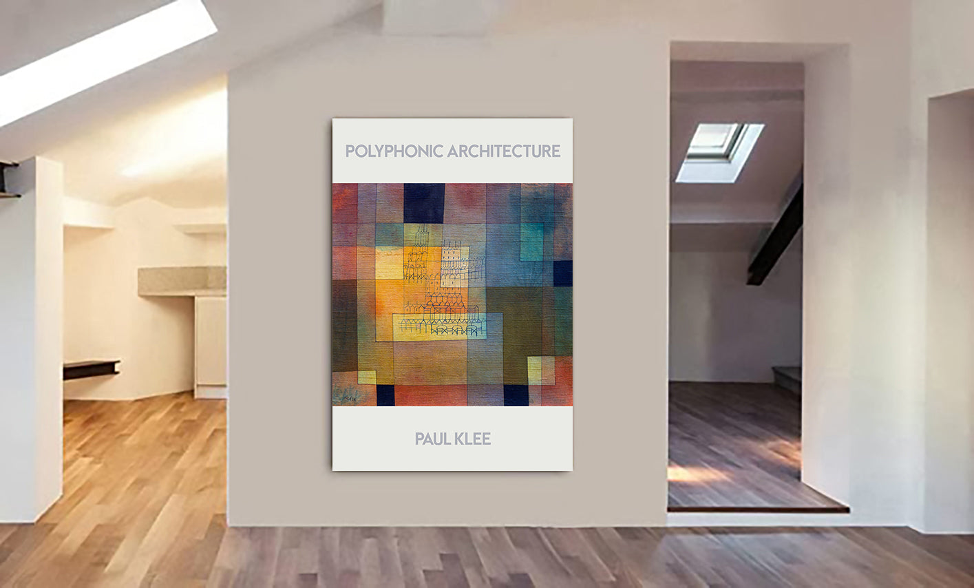 Polyphonic Architecture by Paul Klee - Canvas Wall Art Framed Print - Various Sizes