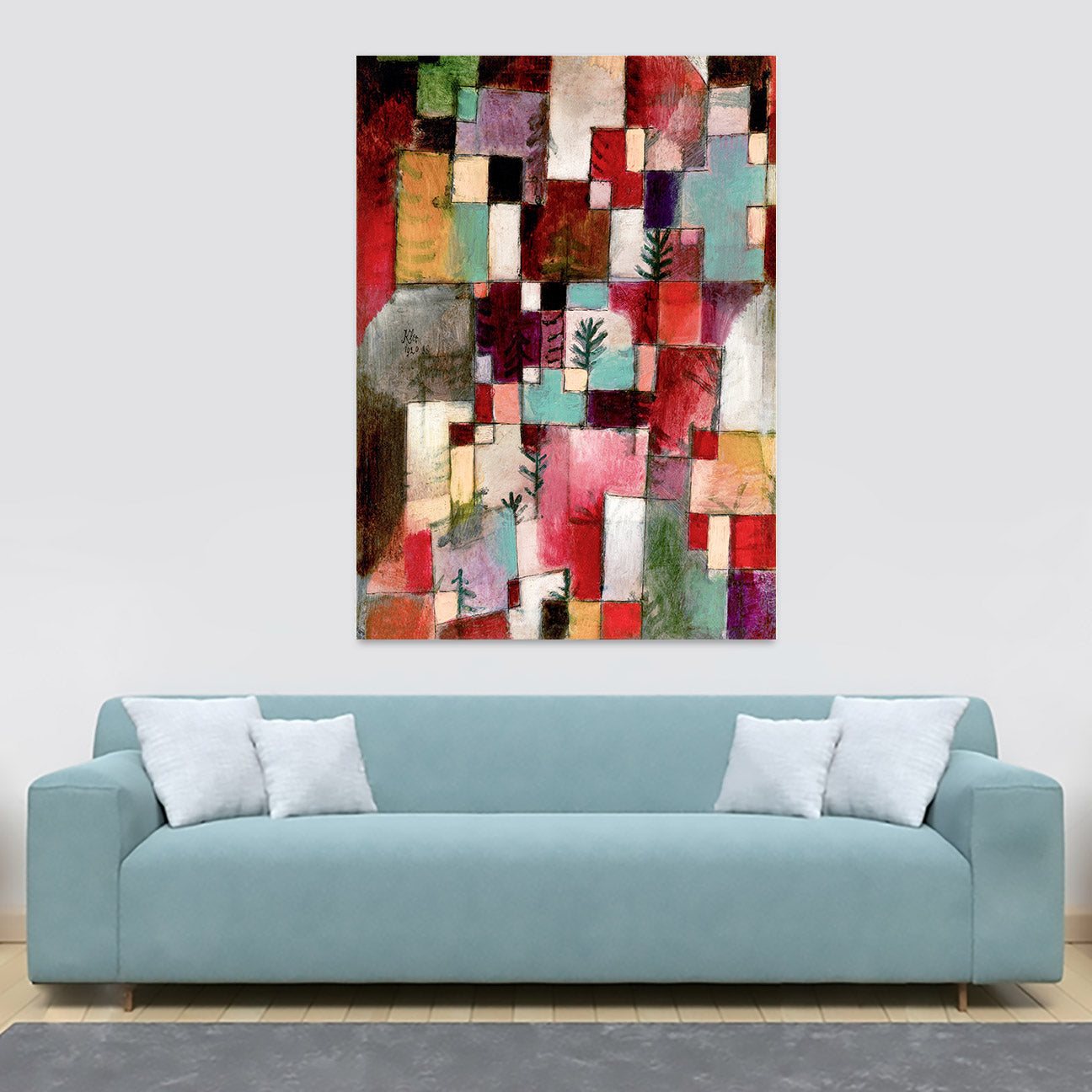Red Green And Violet - Yellow Rhymes By Paul Klee - Canvas Wall Art Framed Print - Various Sizes