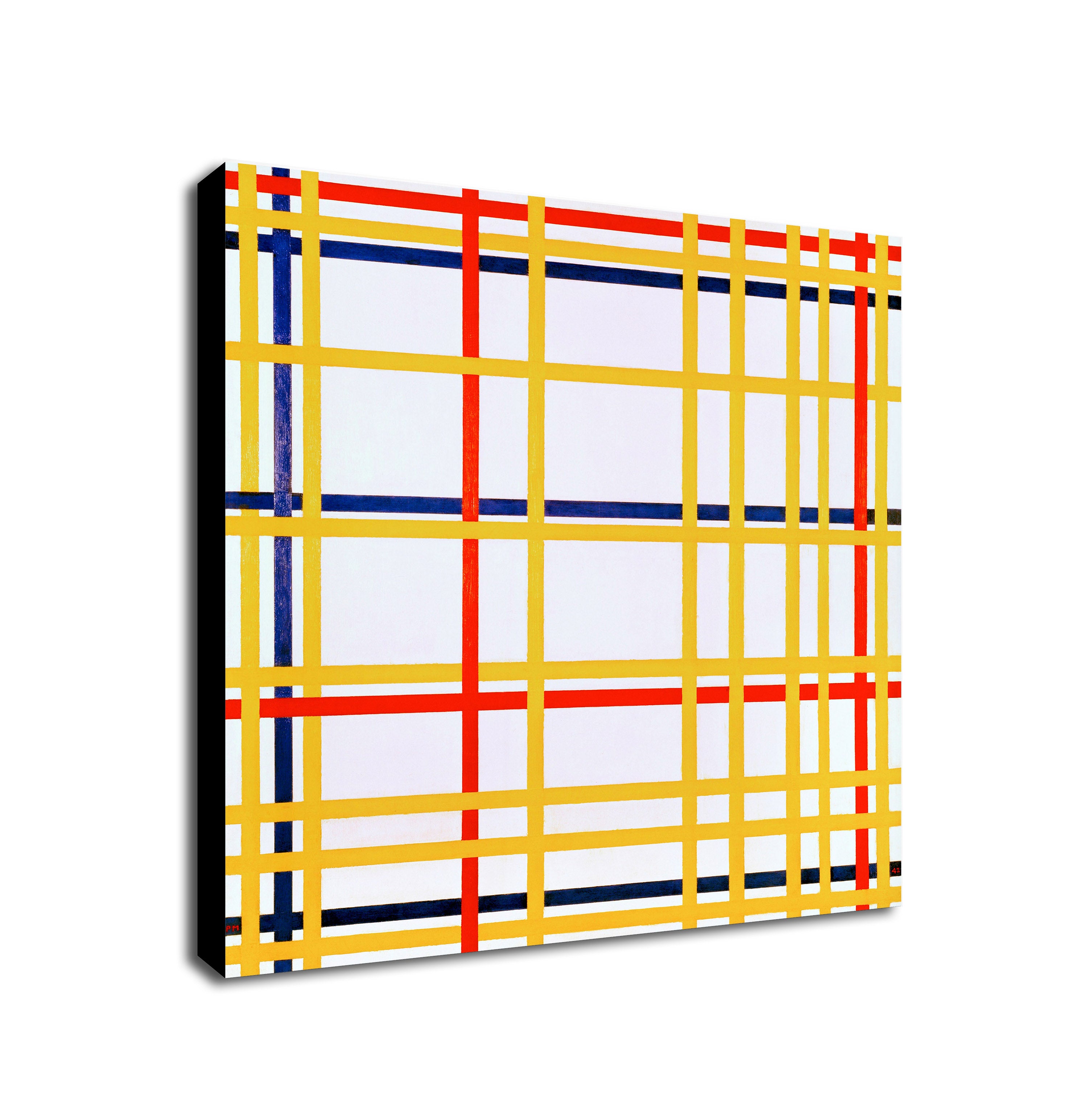 New York City I by Piet Mondrian Wall Art 1942 - Framed Canvas Wall Art Print - Various Sizes