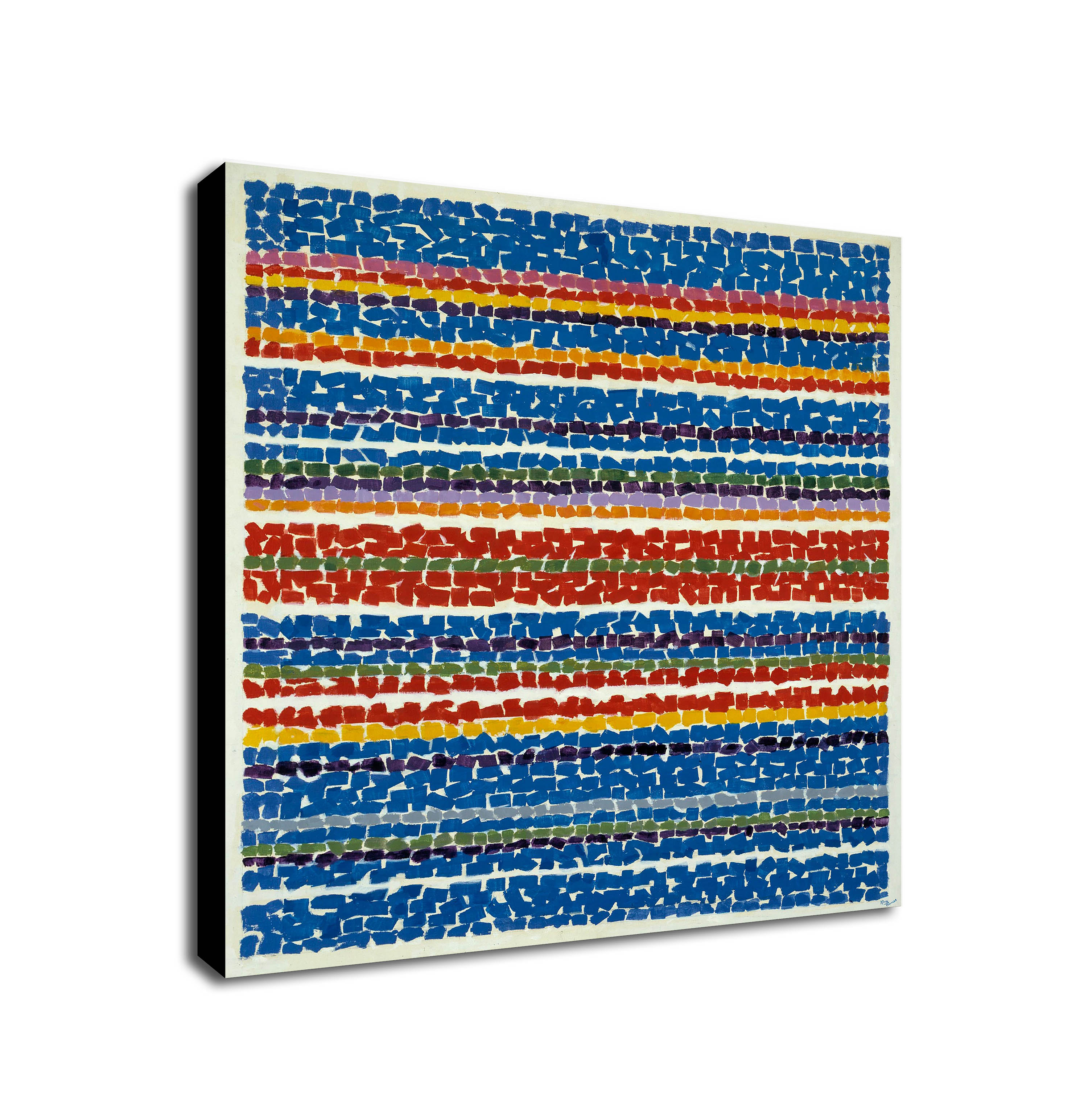 Light Blue Nursery Wall Art By Alma Thomas 1968 - Framed Canvas Wall Art Print - Various Sizes