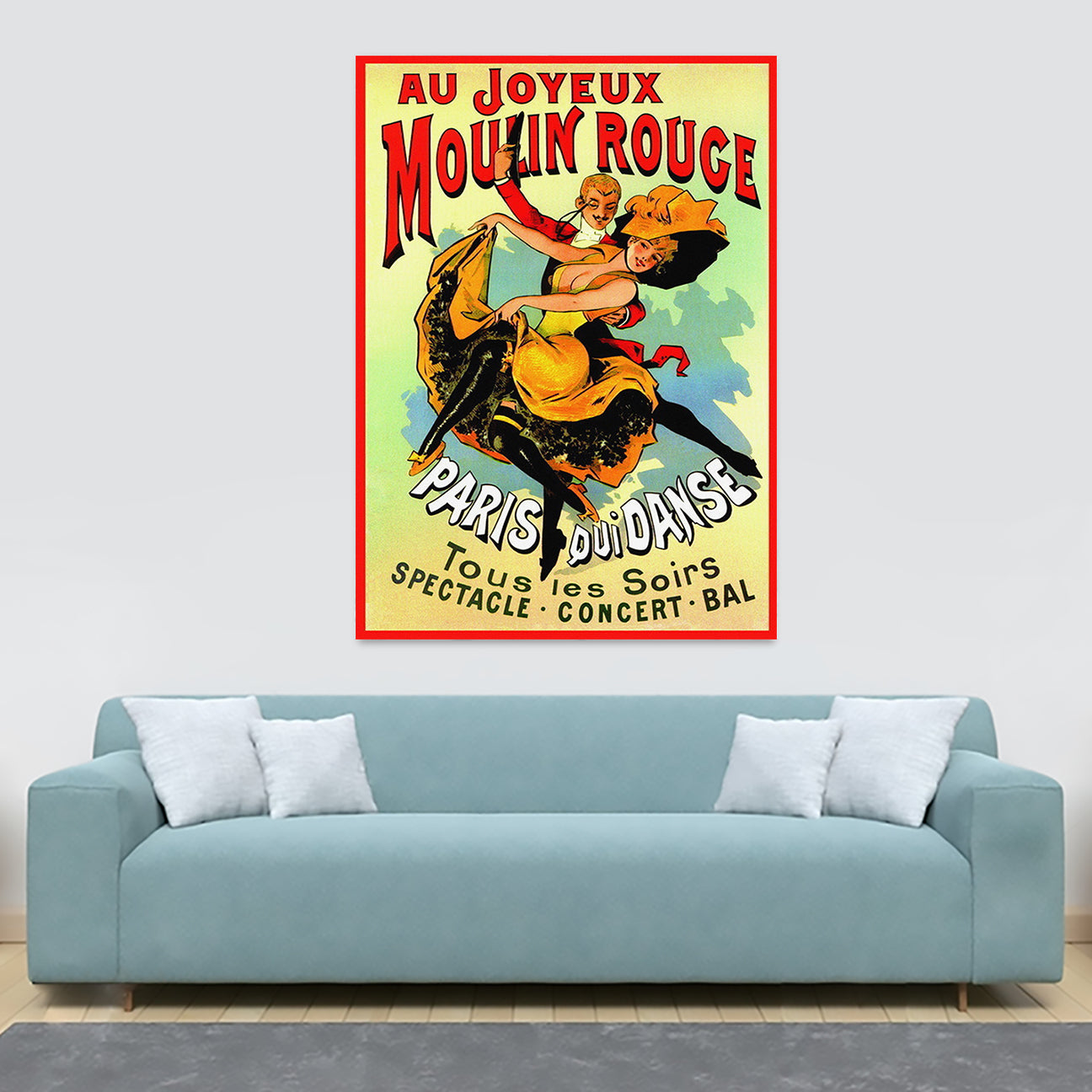 Moulin Rouge - Paris - Dance Vintage Wall Art - Canvas Wall Art Framed Print - Various Sizes