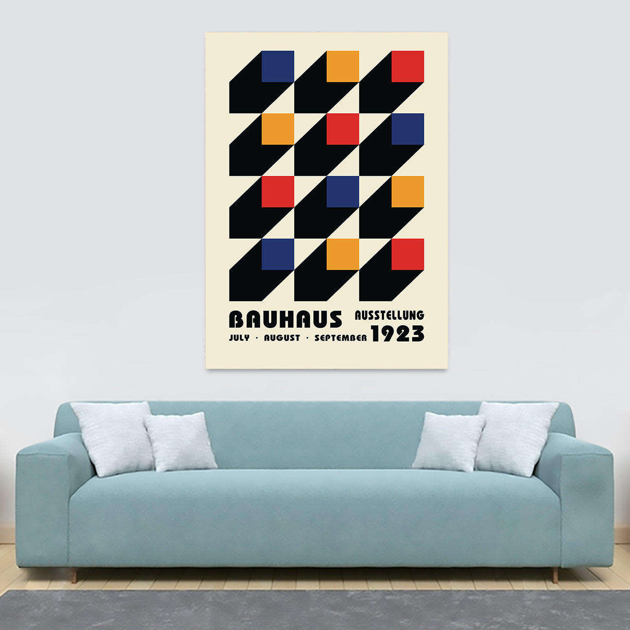 Bauhaus Ausstellung Wall Art - Canvas Wall Art Framed Print - Various Sizes