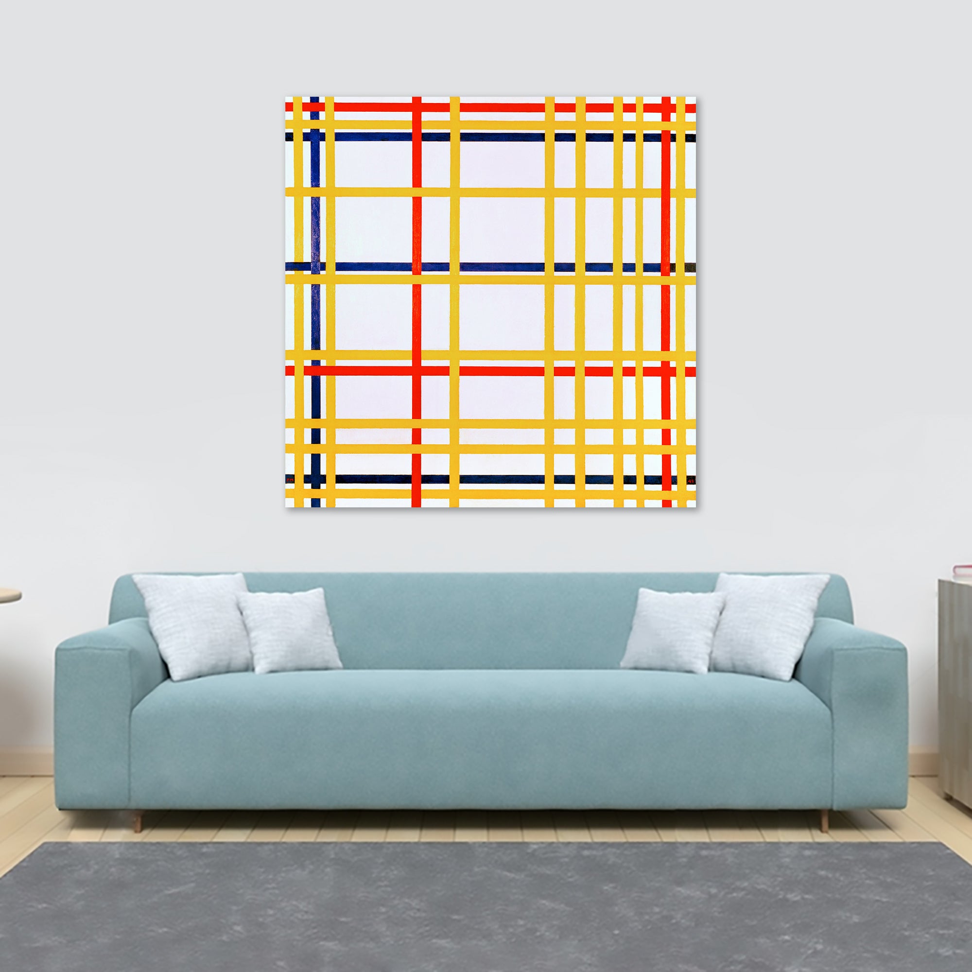 New York City I by Piet Mondrian Wall Art 1942 - Framed Canvas Wall Art Print - Various Sizes