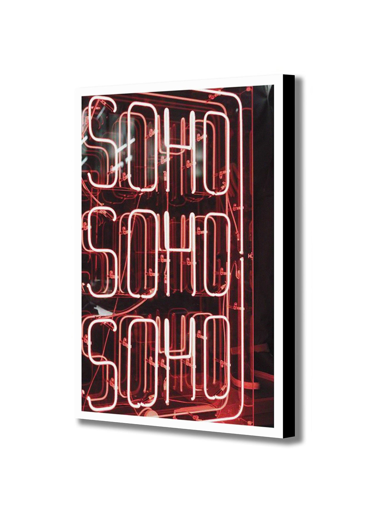 Soho Neon Street Art - Canvas Wall Art Framed Print - Various Sizes