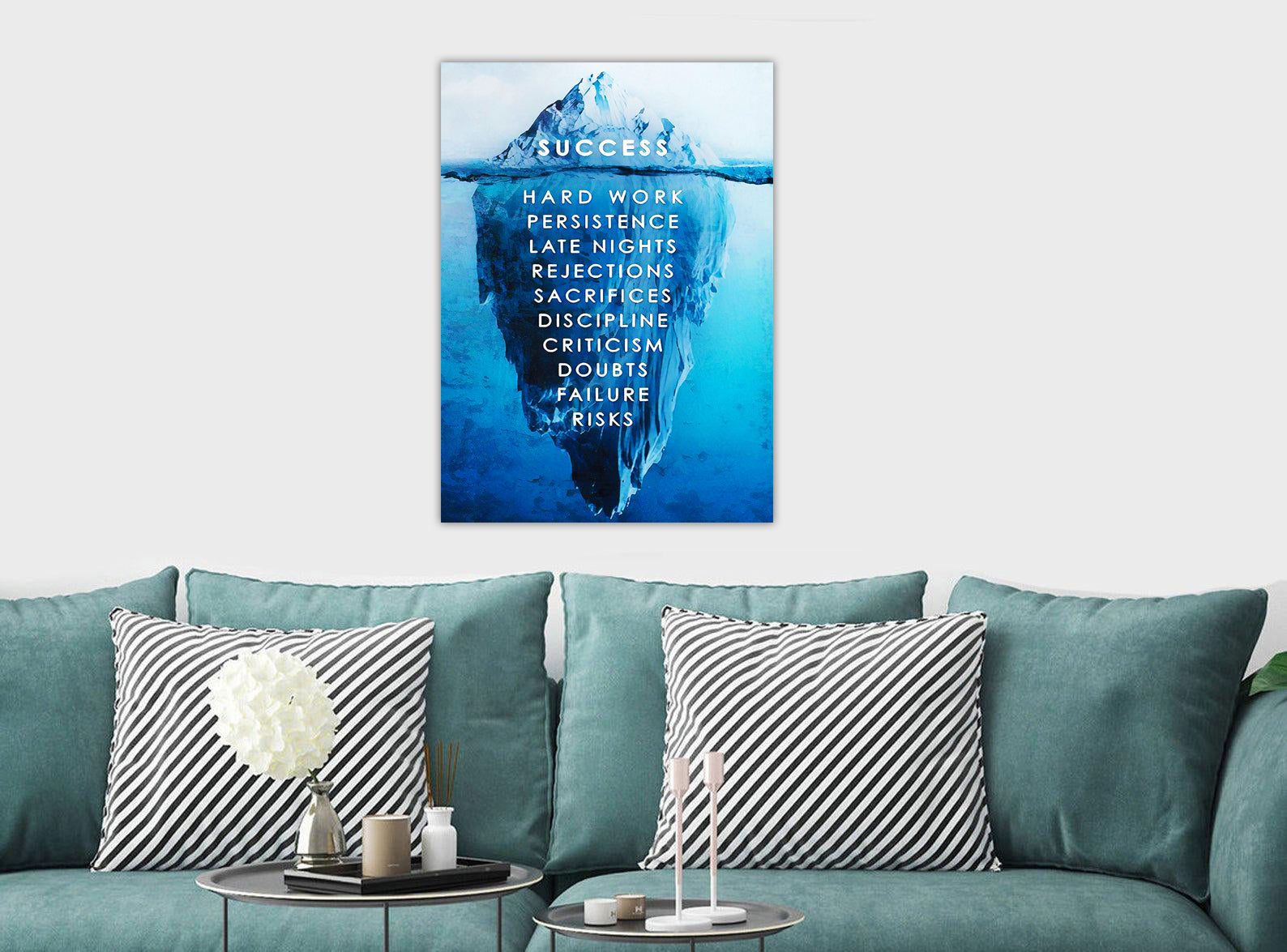 Success - Motivational - Canvas Wall Art Framed Print - Various Sizes