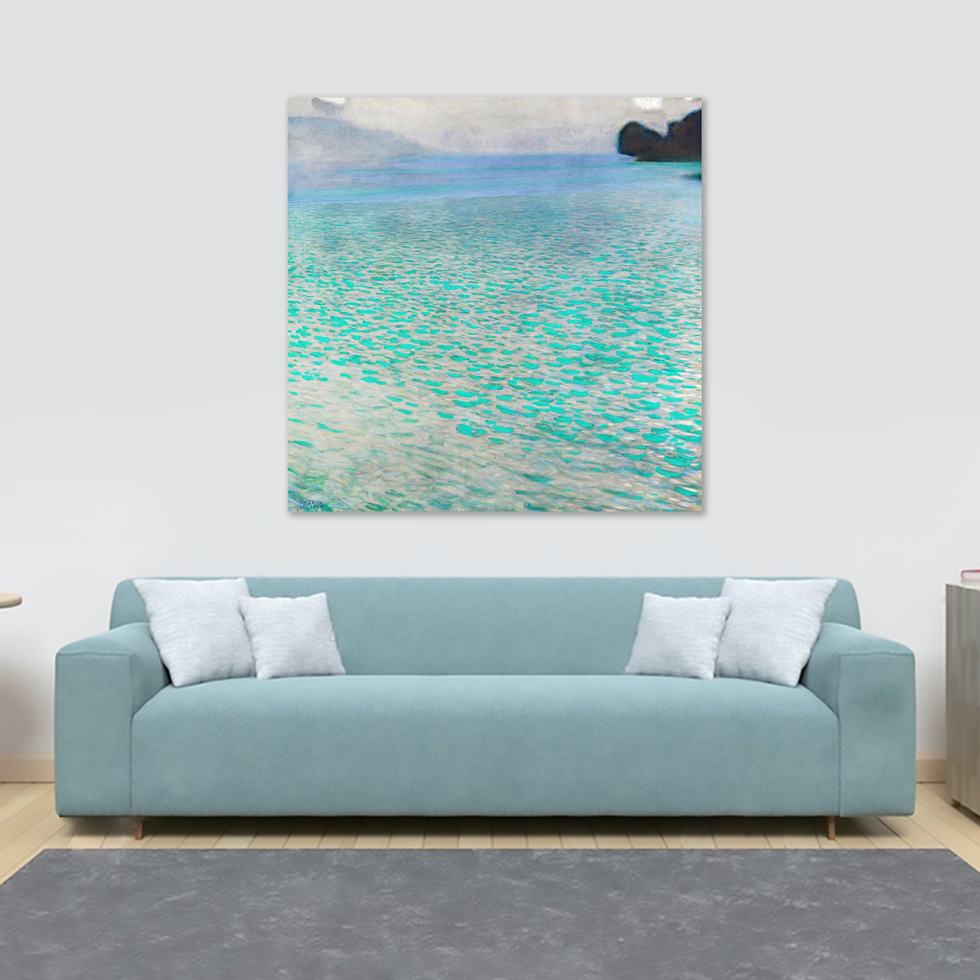 Seascape - Attersee - by Gustav Klimt - Framed Canvas Wall Art Print - Various Sizes