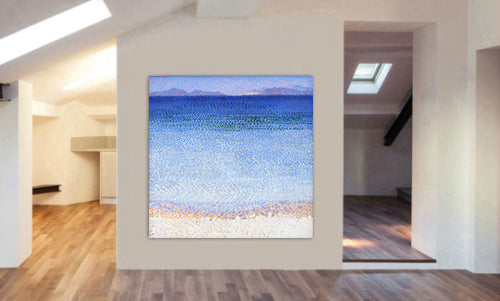 Seascape -The Iles d'Or Henri-Edmond Cross - Canvas Framed Wall Art Print - Various Sizes