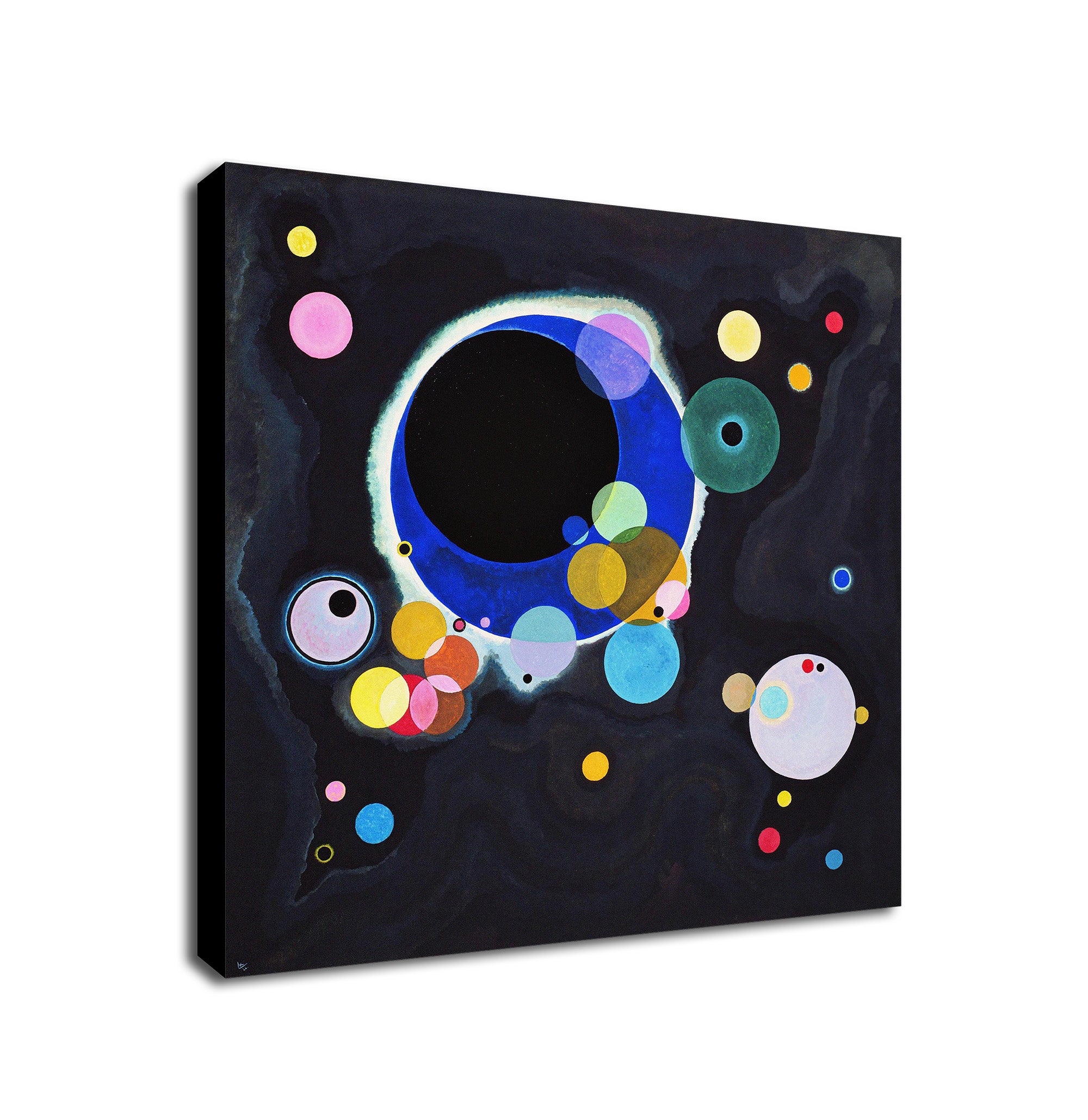 Several Circles Abstract Bauhaus Art by Vassily Kandinsky - Framed Canvas Wall Art Print - Various Sizes