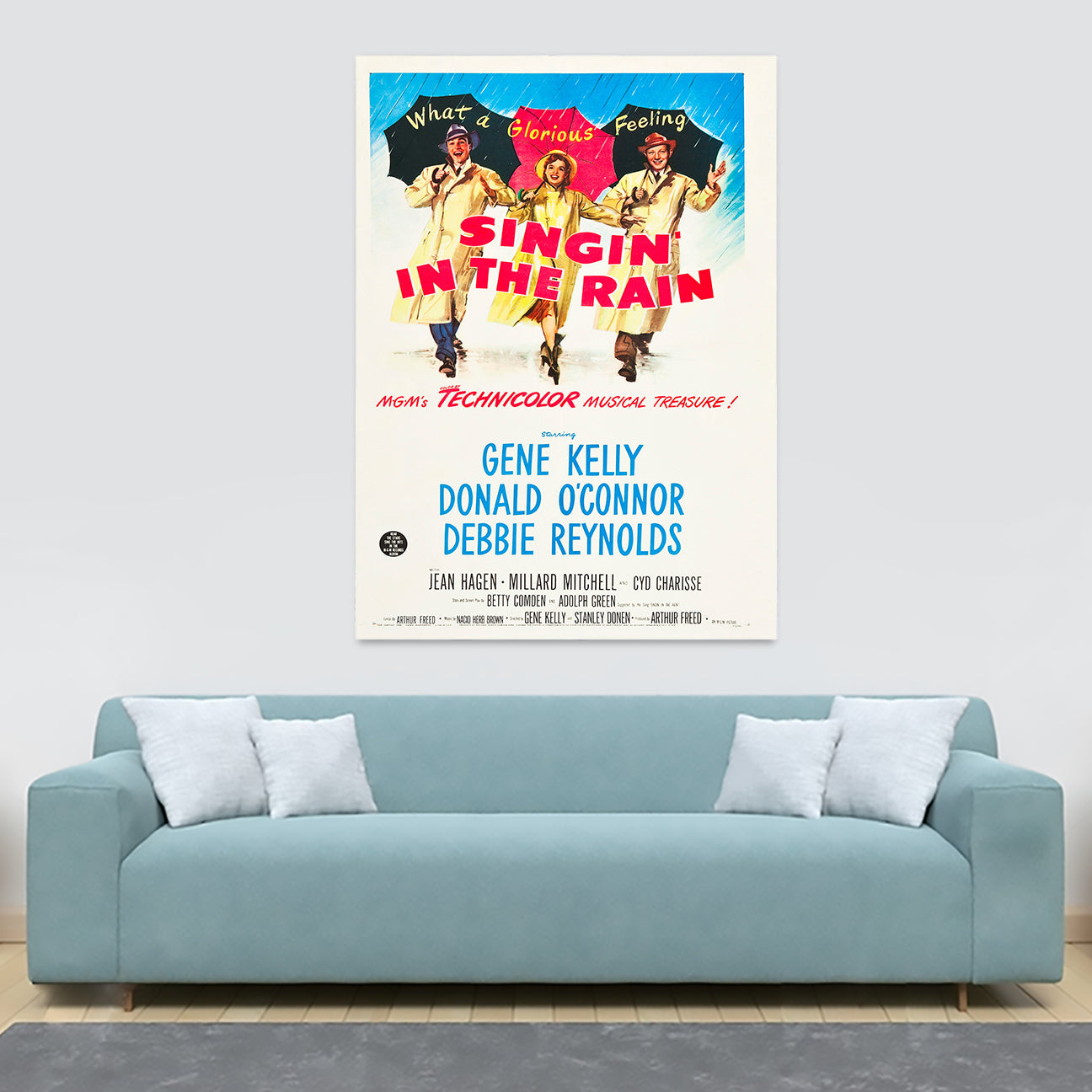 Singin' In The Rain - Vintage Movie Art 1952 - Canvas Wall Framed Print - Various Sizes