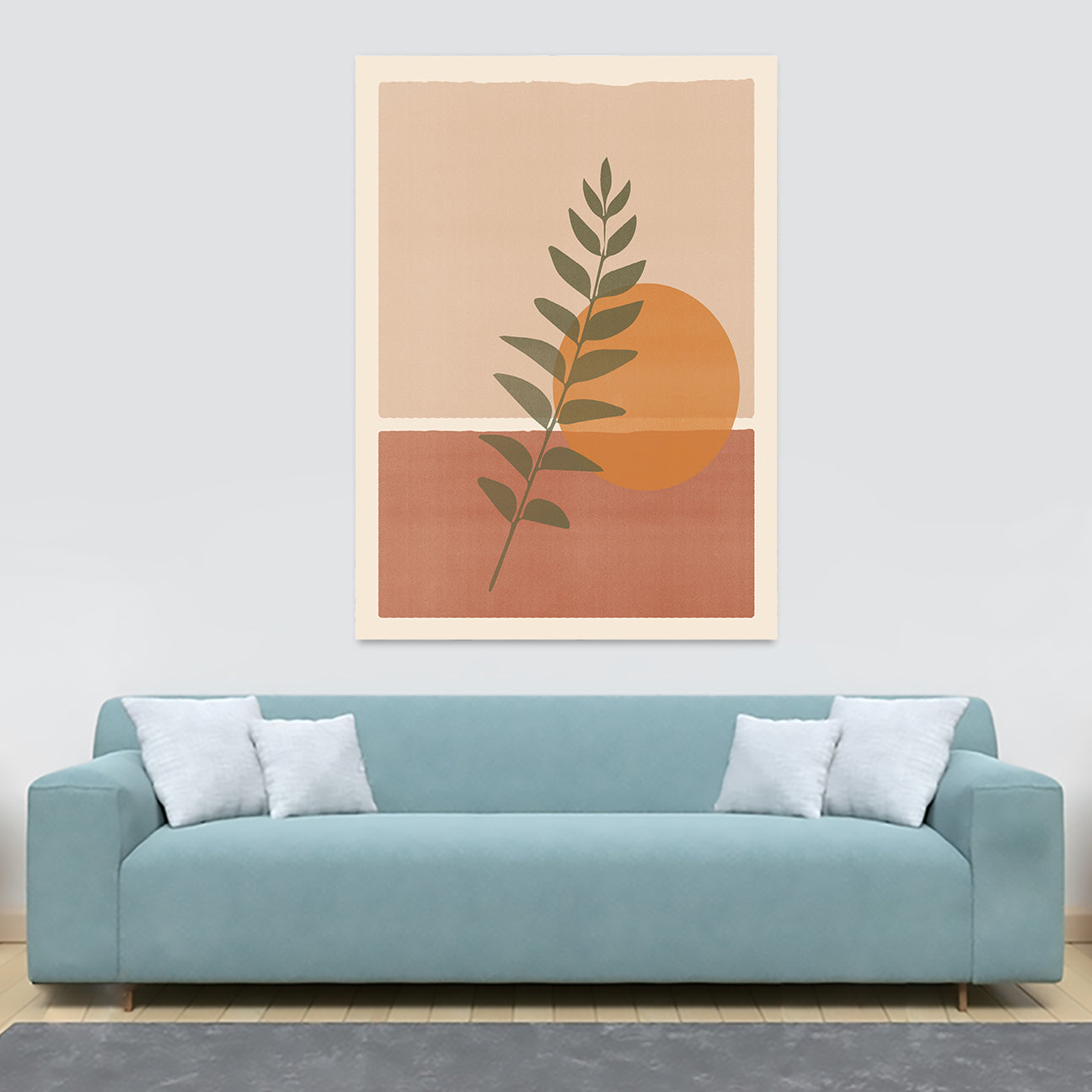 Sunrise - Boho Abstract Minimalist Wall Art - Canvas Wall Art Framed Print - Various Sizes