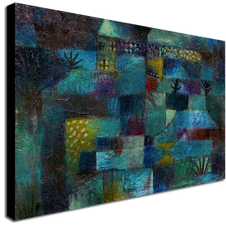 Terraced garden (1920) by Paul Klee - Canvas Wall Art Framed  Print - Various Sizes