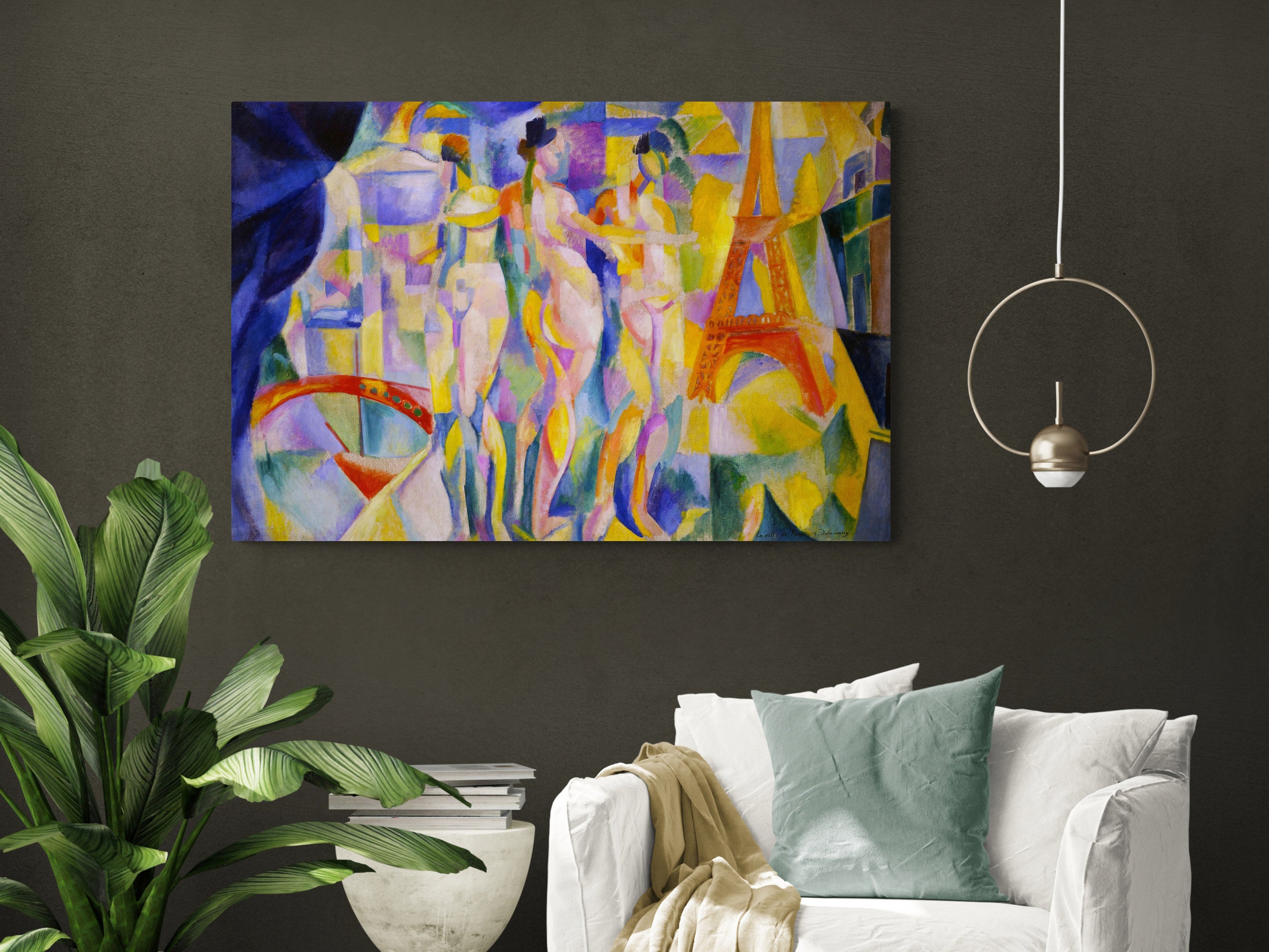 The City Of Paris - Abstract by Robert Delaunay - Canvas Wall Art Framed Print - Various Sizes