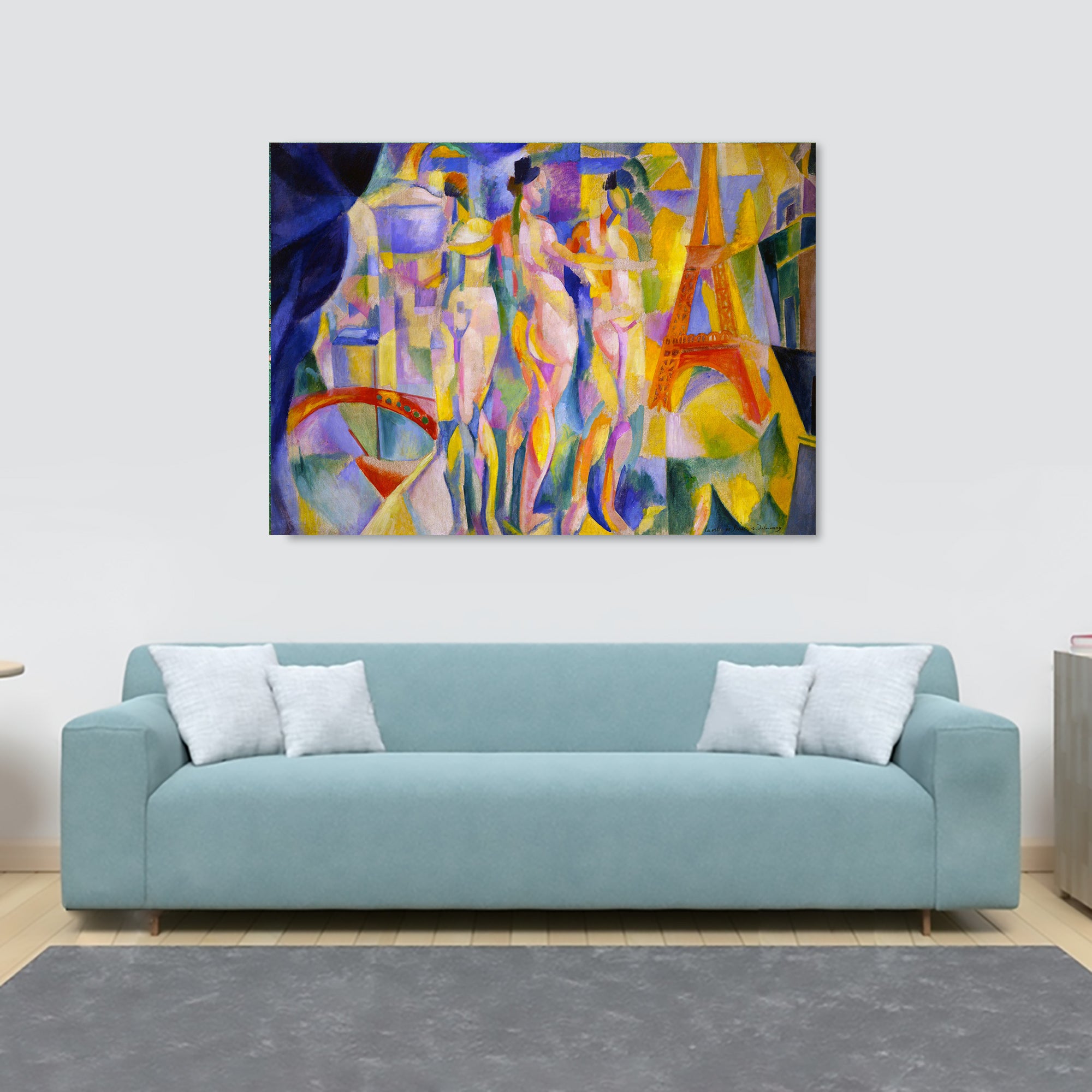 The City Of Paris - Abstract by Robert Delaunay - Canvas Wall Art Framed Print - Various Sizes