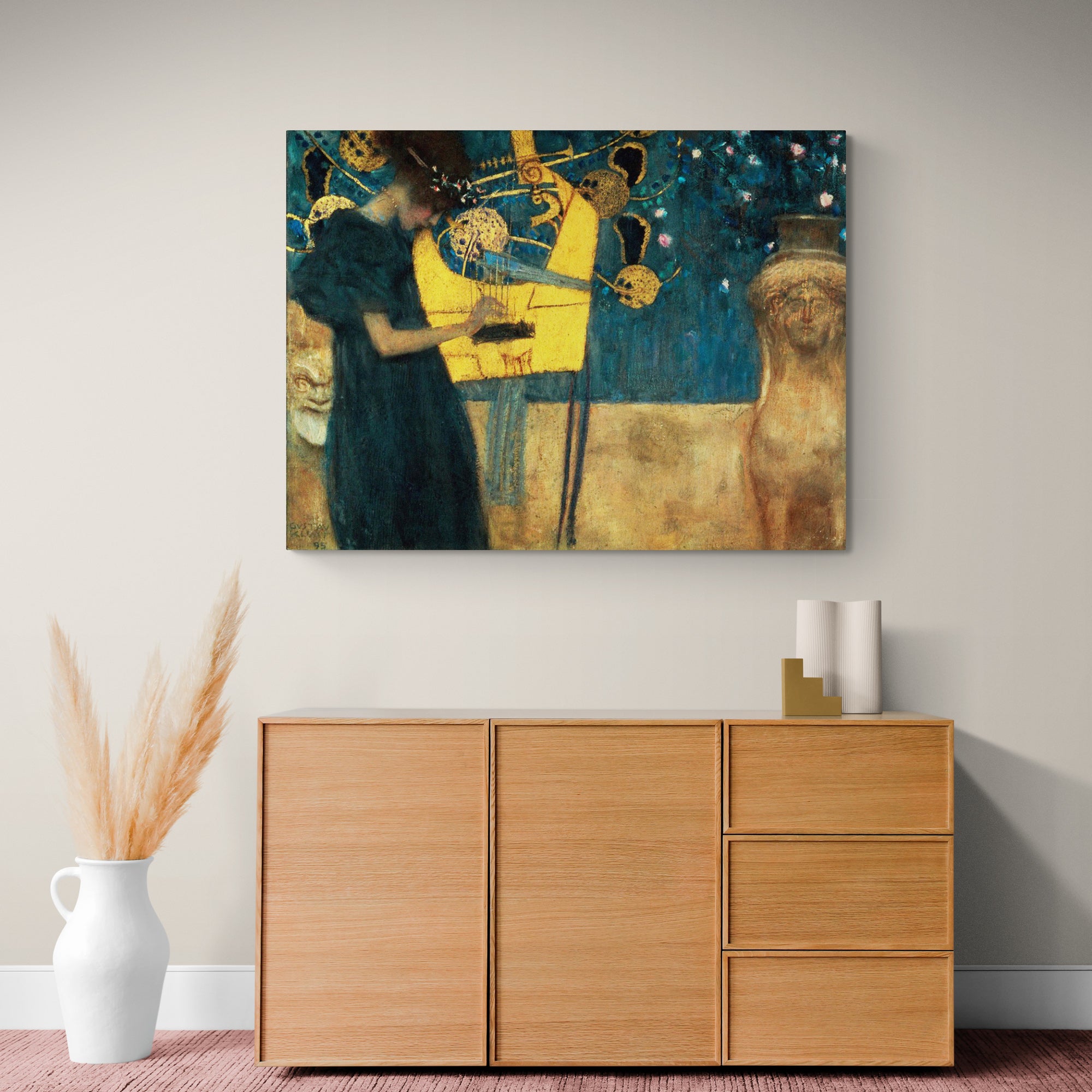 The Music By Gustav Klimt - 1895 - Canvas Wall Art Framed Print - Various Sizes