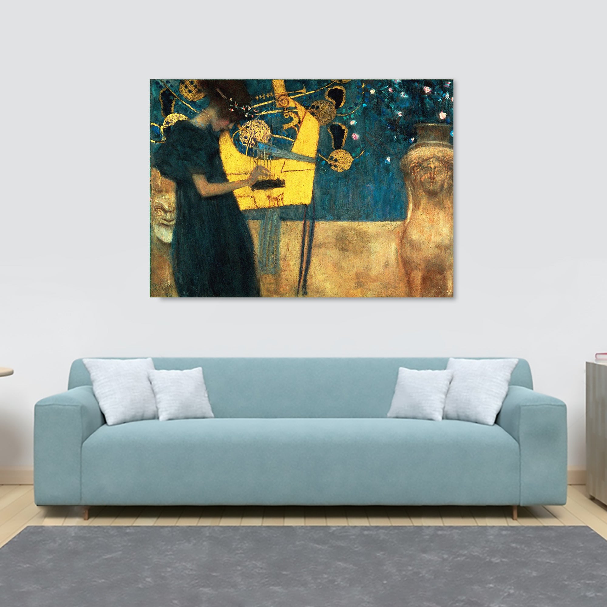 The Music By Gustav Klimt - 1895 - Canvas Wall Art Framed Print - Various Sizes