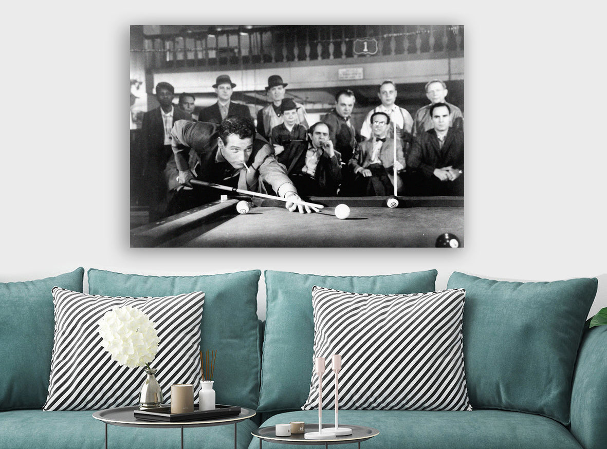 The Hustler - Paul Newman - Canvas Wall Art Framed Print - Various Sizes