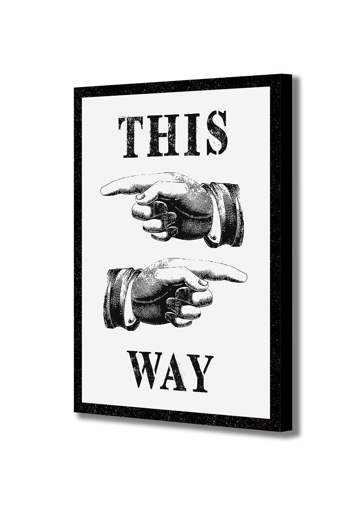This Way - Typography - Canvas Wall Art Framed Print - Various Sizes