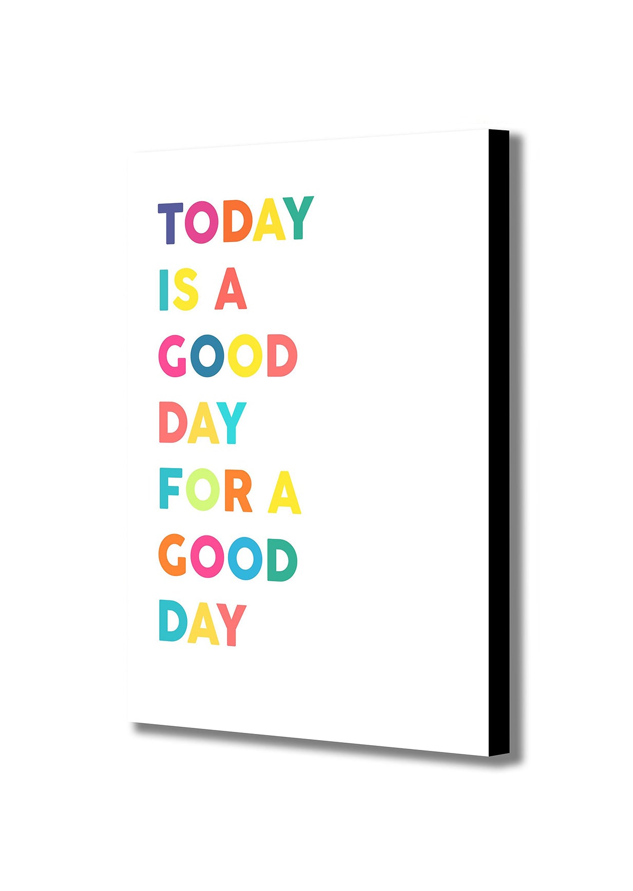 Today is a Good Day light- Typographic Art - Canvas Wall Art Framed Print - Various Sizes