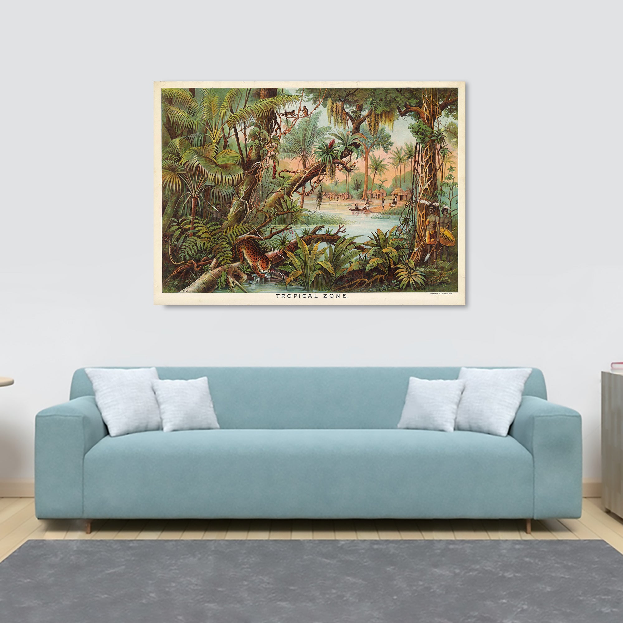 Tropical Zone Vintage Art By Levi Walter - Canvas Wall Art Framed Print - Various Sizes