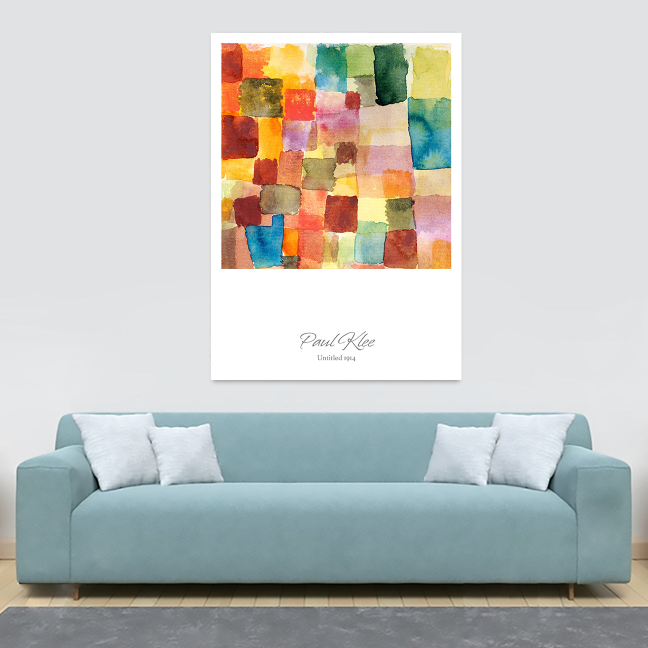 Untitled (1914) Abstract by Paul Klee - Canvas Wall Art Framed Print - Various Sizes