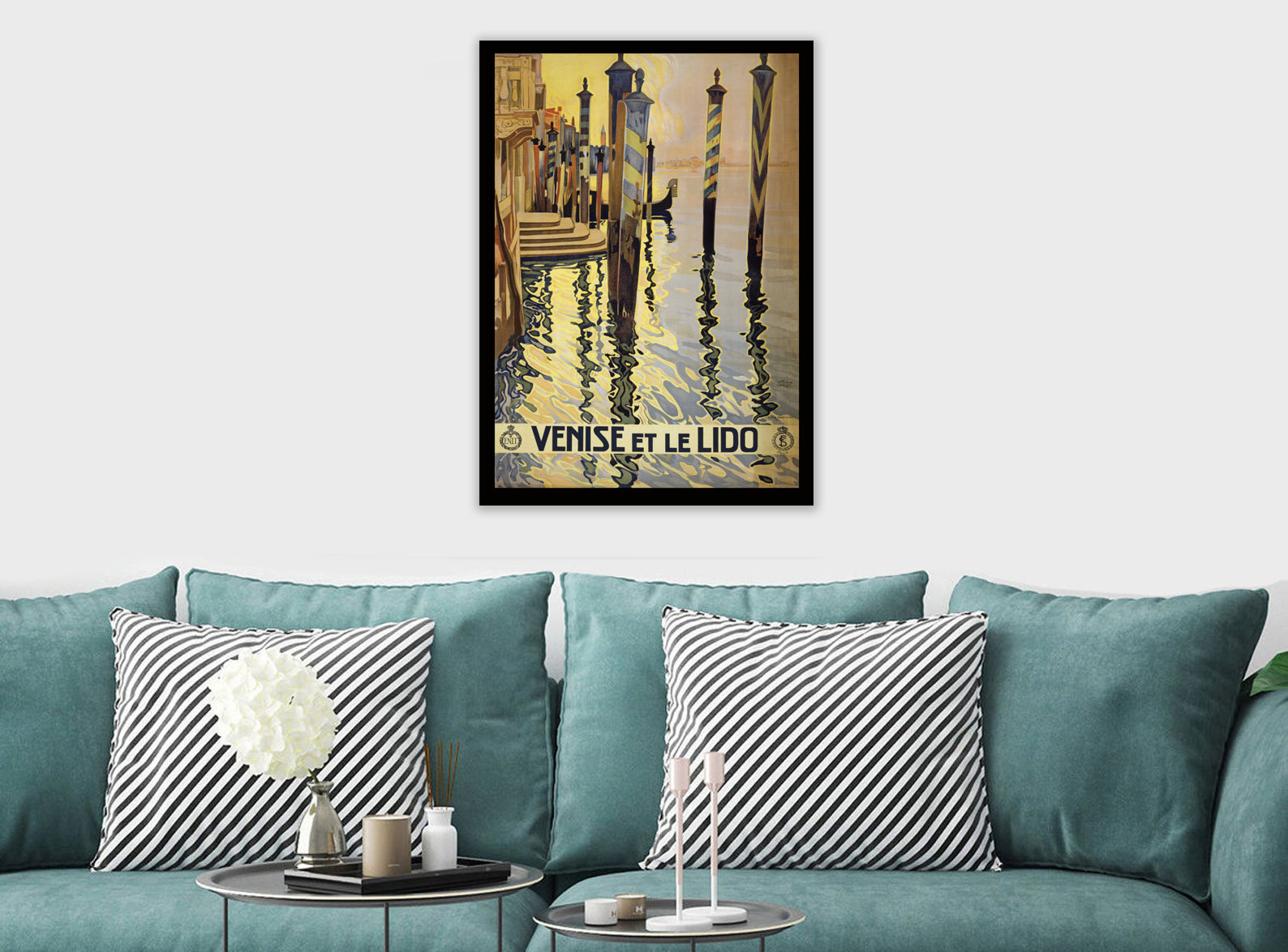 Venice Vintage Travel Canvas Wall Art Framed Print - Various Sizes