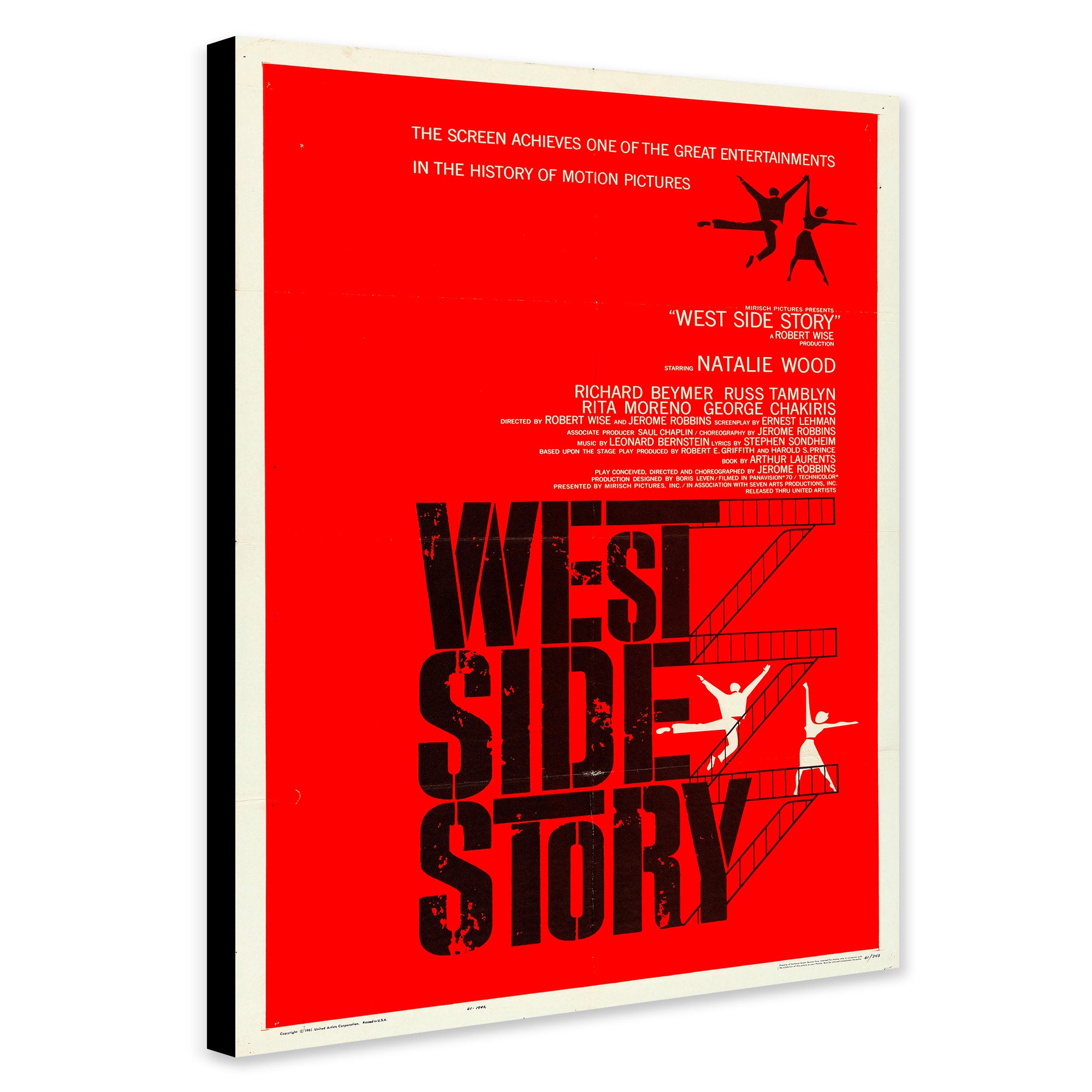 West Side Story 1961 Film Art - Canvas Wall Art Framed Print - Various Sizes