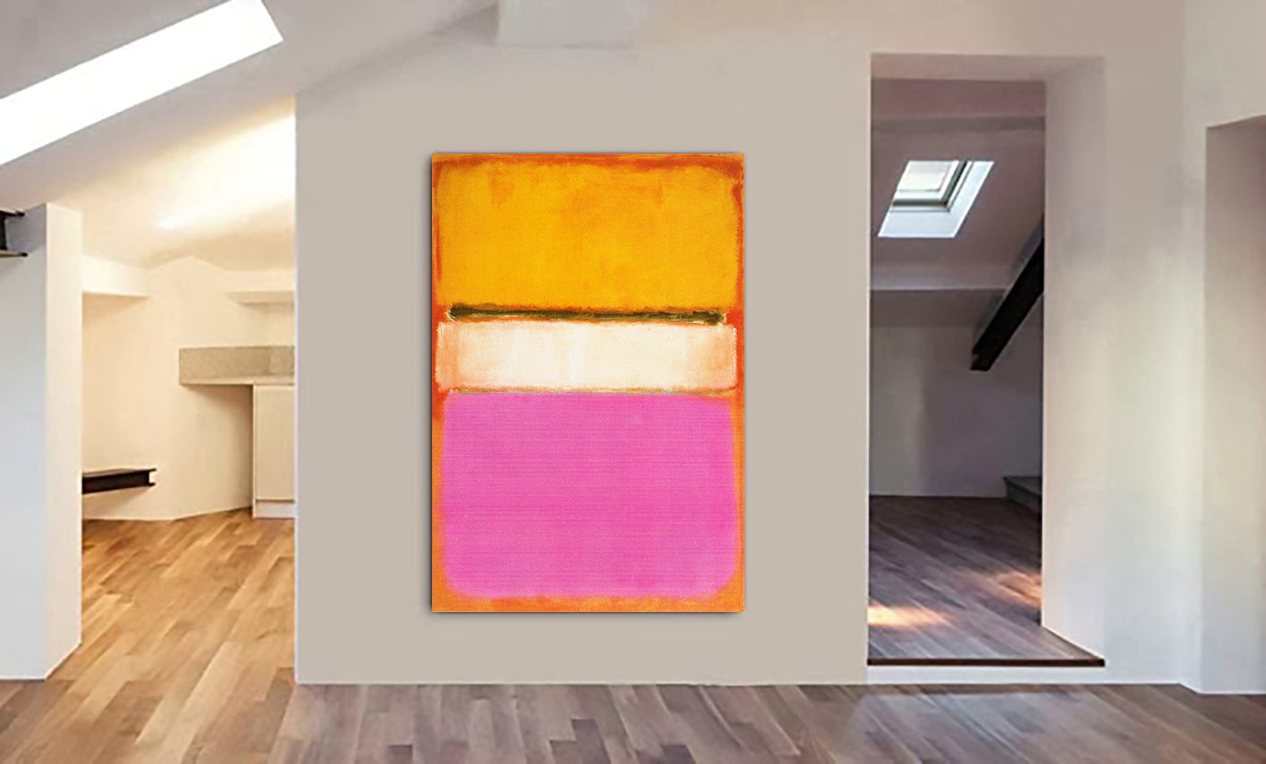 White Center Abstract Art By Mark Rothko - Canvas Wall Art Framed Print - Various Sizes
