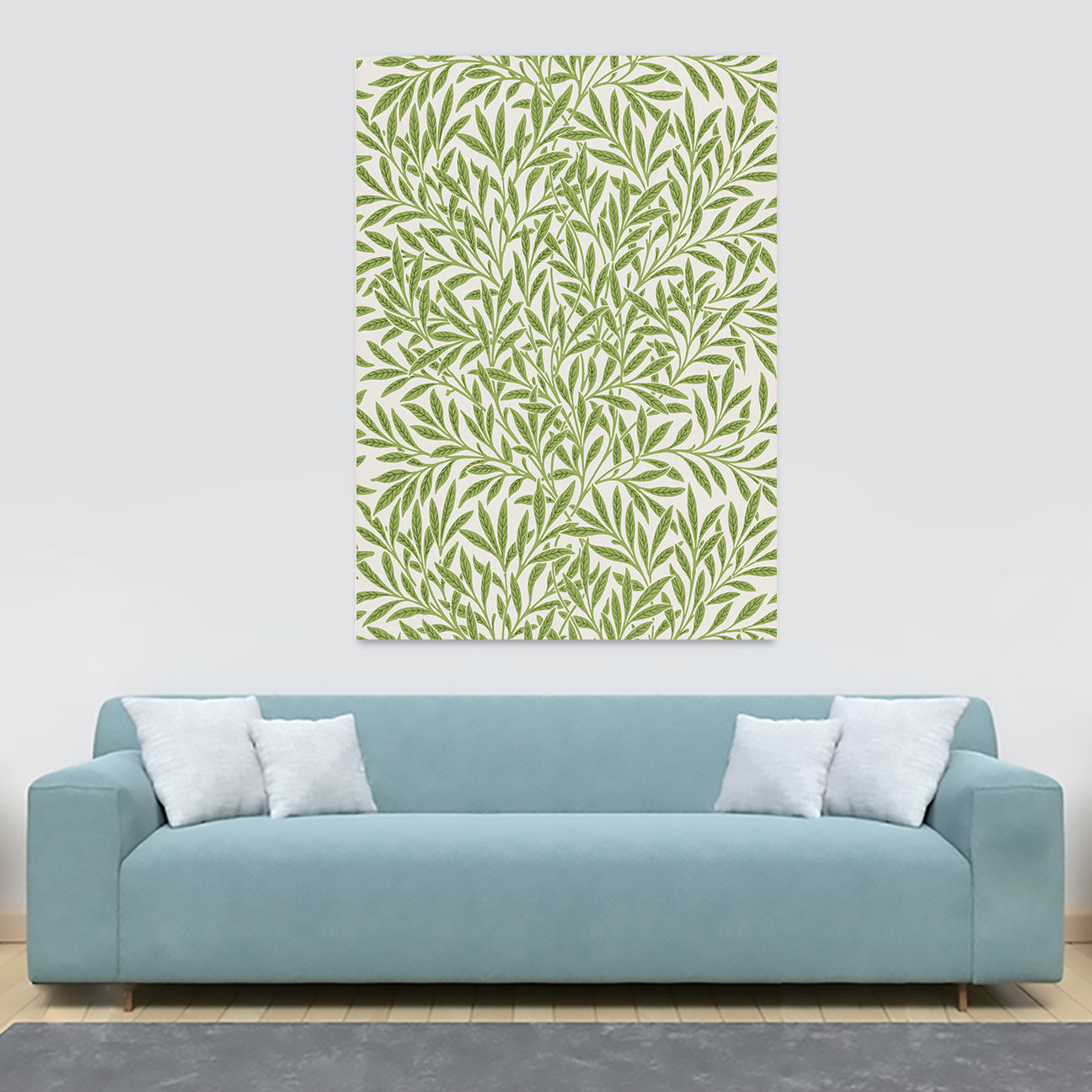 Willow pattern 1874 by William Morris - Canvas Wall Art Framed Print - Various Sizes