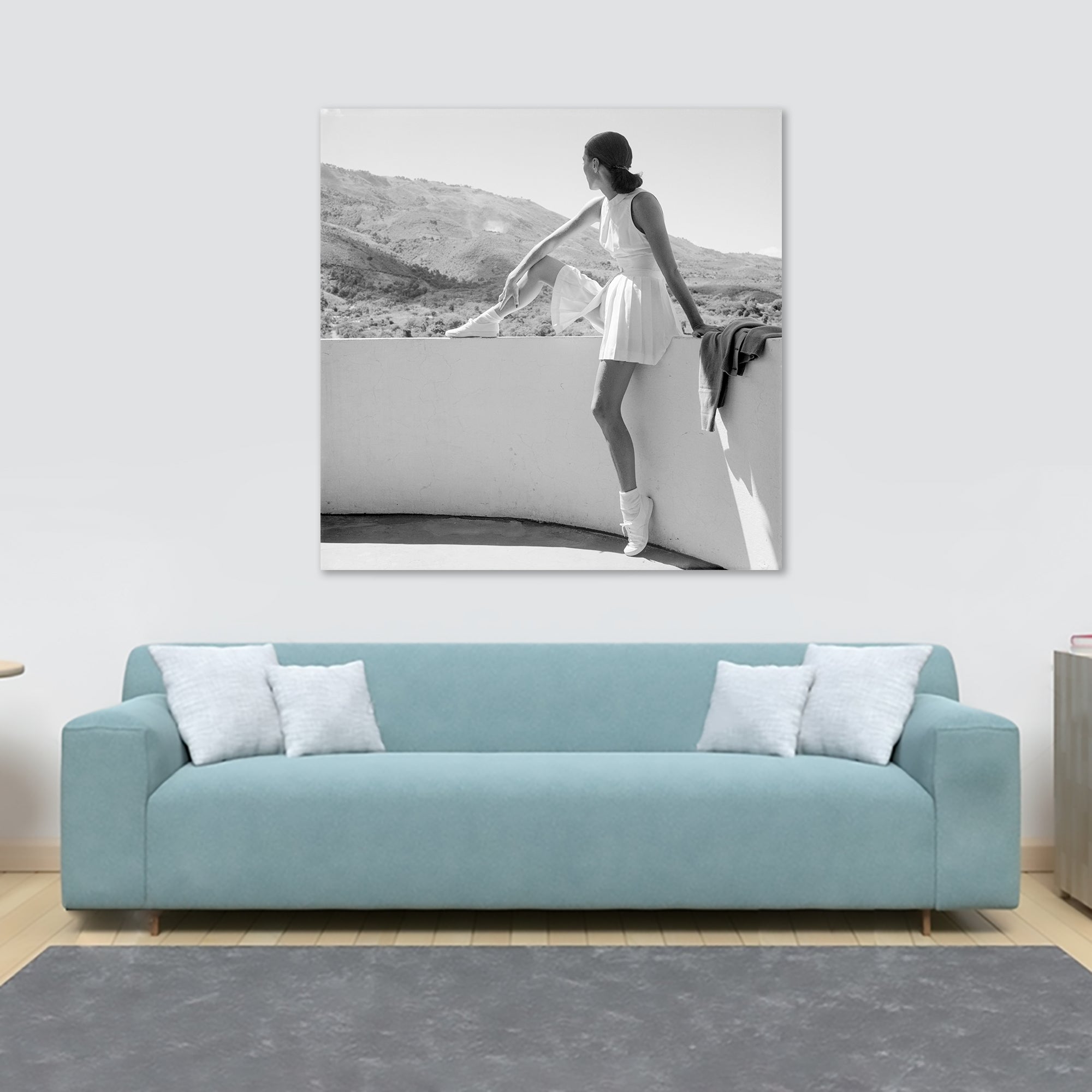 Woman In Tennis Outfit Fashion Photography by Toni Frissell - 1947 - Framed Canvas Wall Art Print - Various Sizes