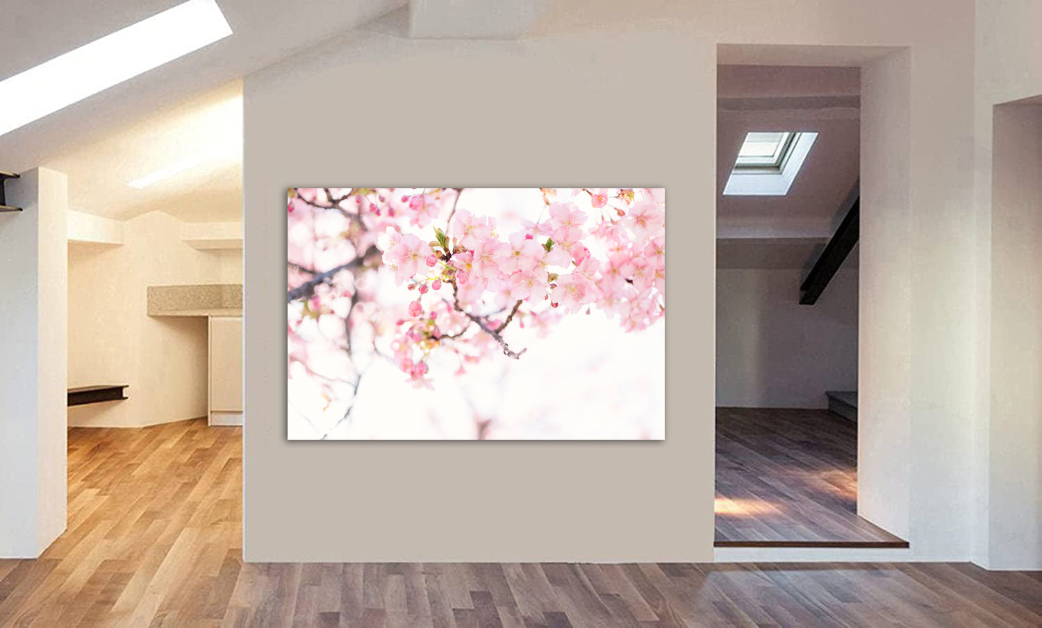 Cherry Blossom Pink Flower - Canvas Wall Art Framed Print - Various Sizes