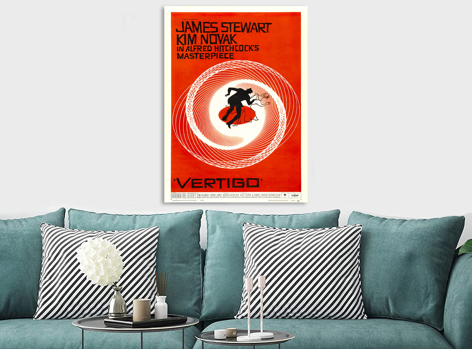 Vertigo Movie - Alfred Hitchcock - Canvas Wall Art Framed Print. Various Sizes
