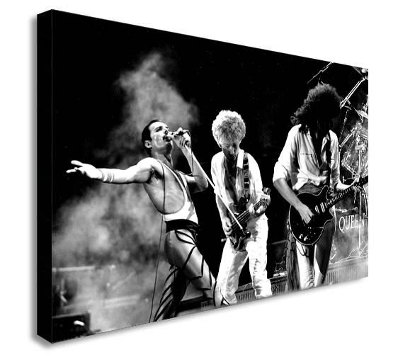 QUEEN Rock Band - Live - Black and White Canvas Wall Art Print - Various Sizes