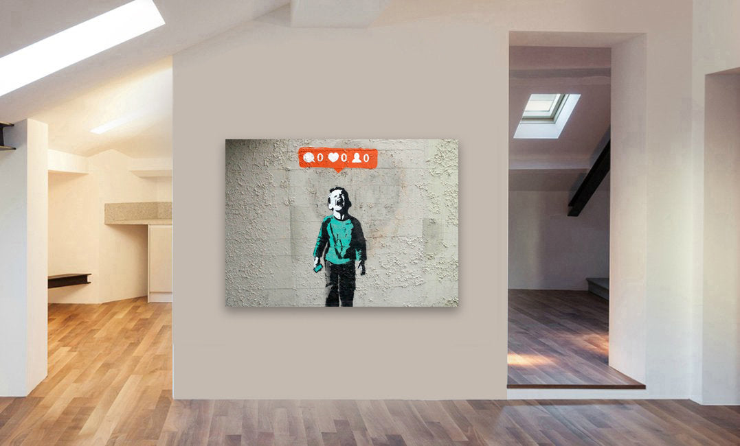 Banksy - Nobody Likes Me - Canvas Wall Art Framed Print - Various Sizes