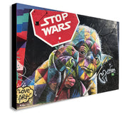YODA - Stop Wars - Banksy Style - Canvas Wall Art Print - Various Sizes