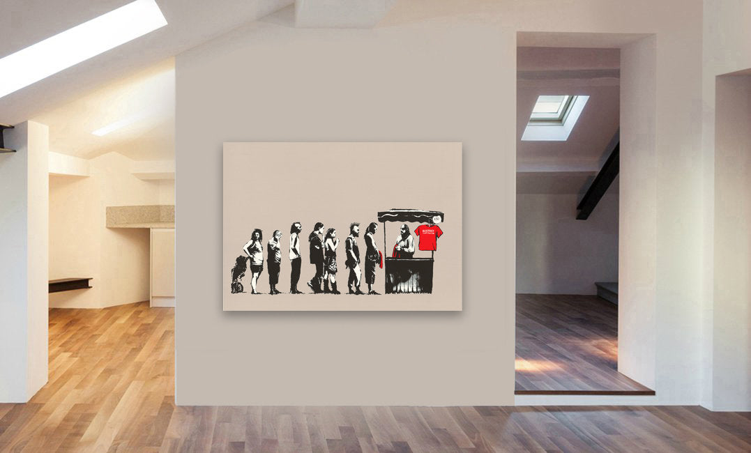 Banksy - Destroy Capitalism - Canvas Wall Art Print - Various Sizes