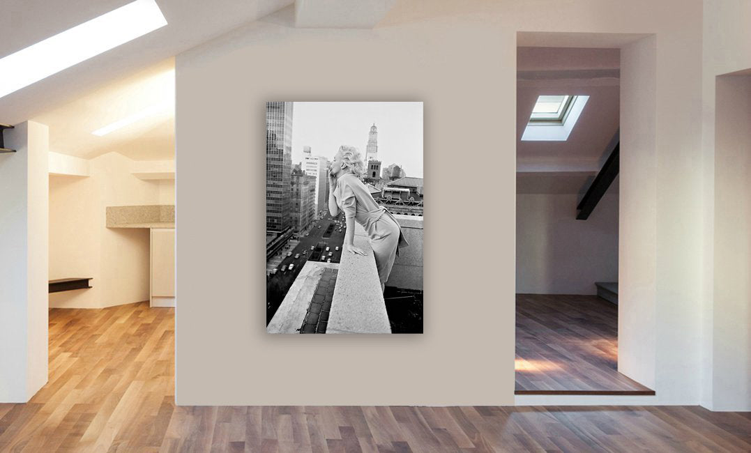 Marilyn Monroe Smoking - New York - Canvas Wall Art Framed Print - Various Sizes
