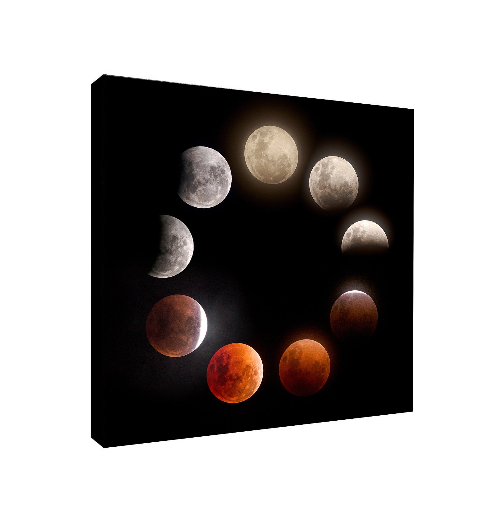 The Moon Lunar Eclipse - Canvas Framed Wall Art Print - Various Sizes