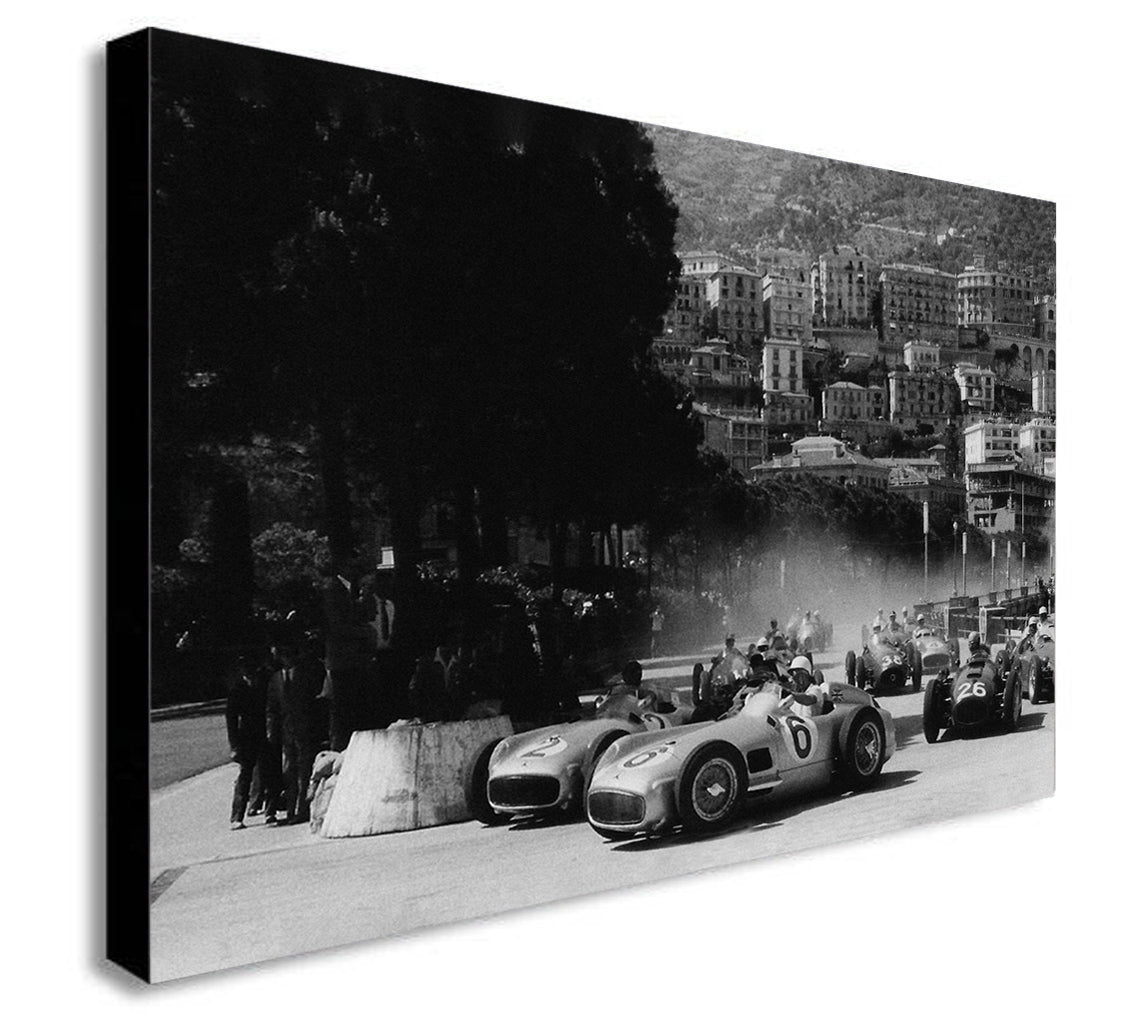 Vintage Monaco Grand Prix - Canvas Wall Art Framed Print Various Sizes