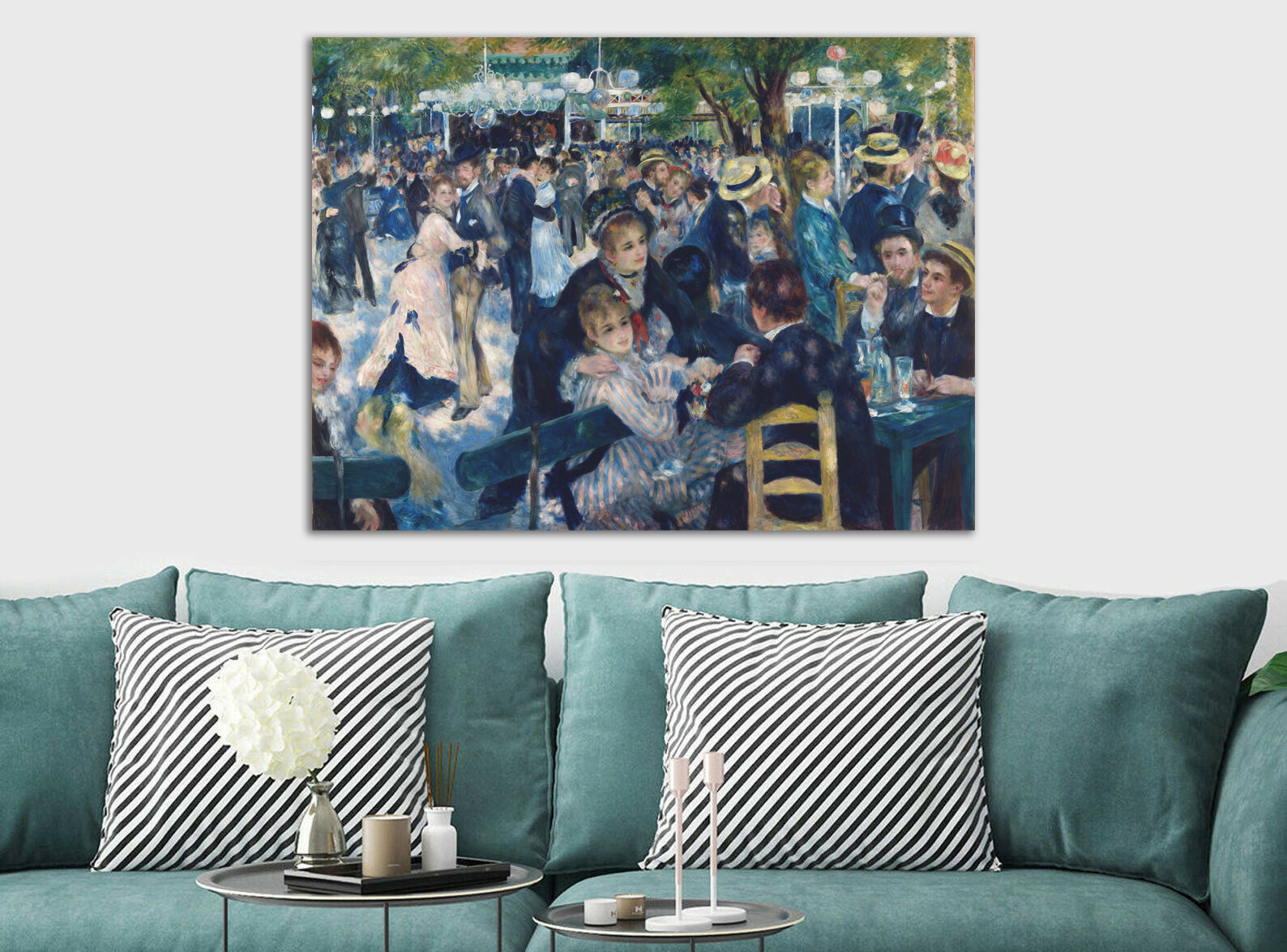 Dance at Le moulin de la Galette - Pierre-Auguste Renoir - Canvas Wall Art Framed Print - Various Sizes