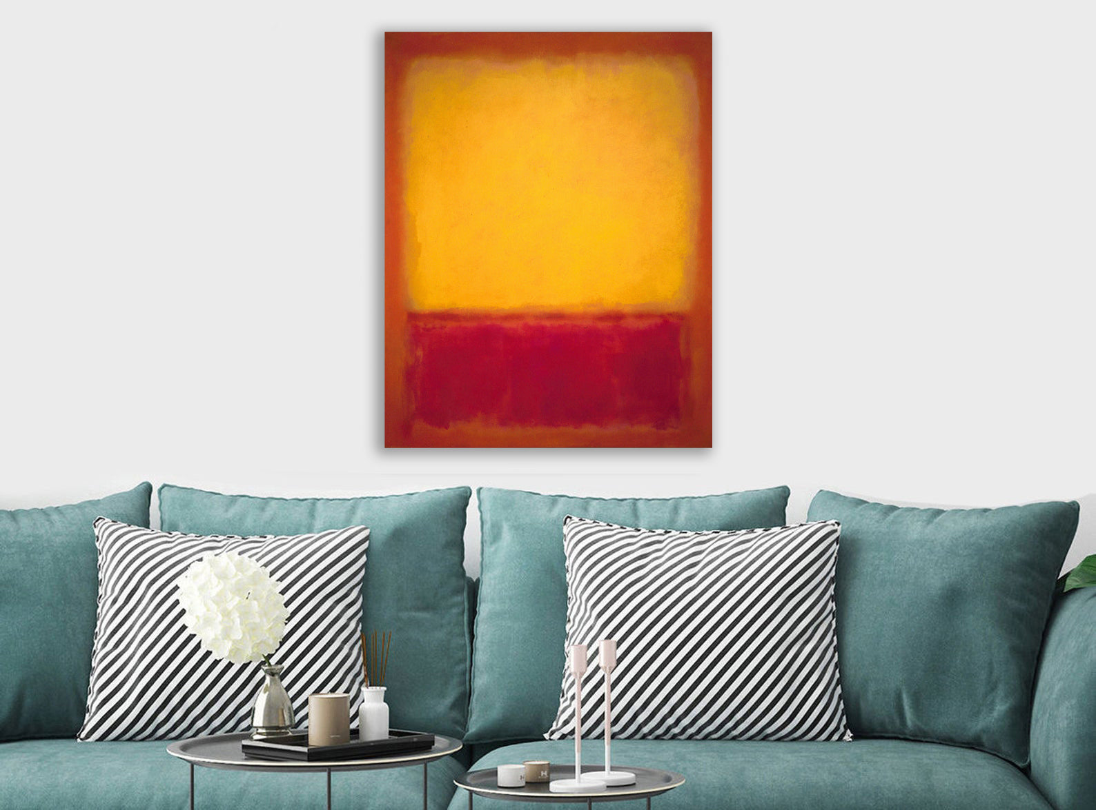 Yellow over Purple by Mark Rothko - Canvas Wall Art Framed Print - Various Sizes