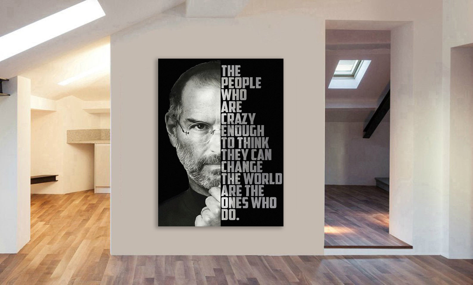 Steve Jobs - Famous Quote - Canvas Wall Art Framed Print. Various Sizes