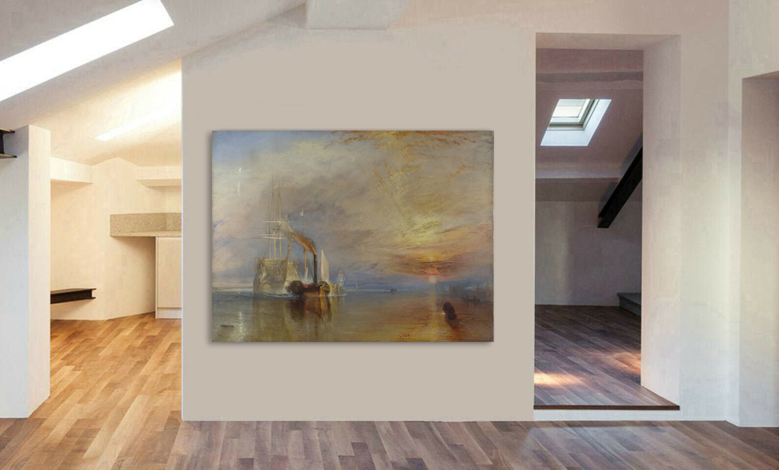 The Fighting Temeraire by JMW Turner - Canvas Wall Art Framed Print - Various Sizes