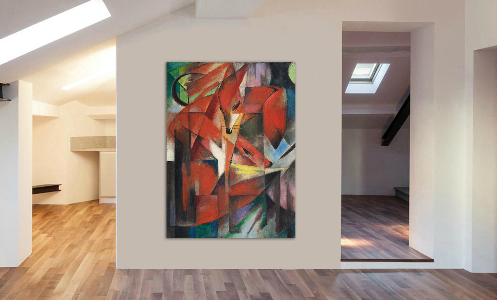 The Foxes by Franz Marc - Canvas Wall Art Framed Print - Various Sizes