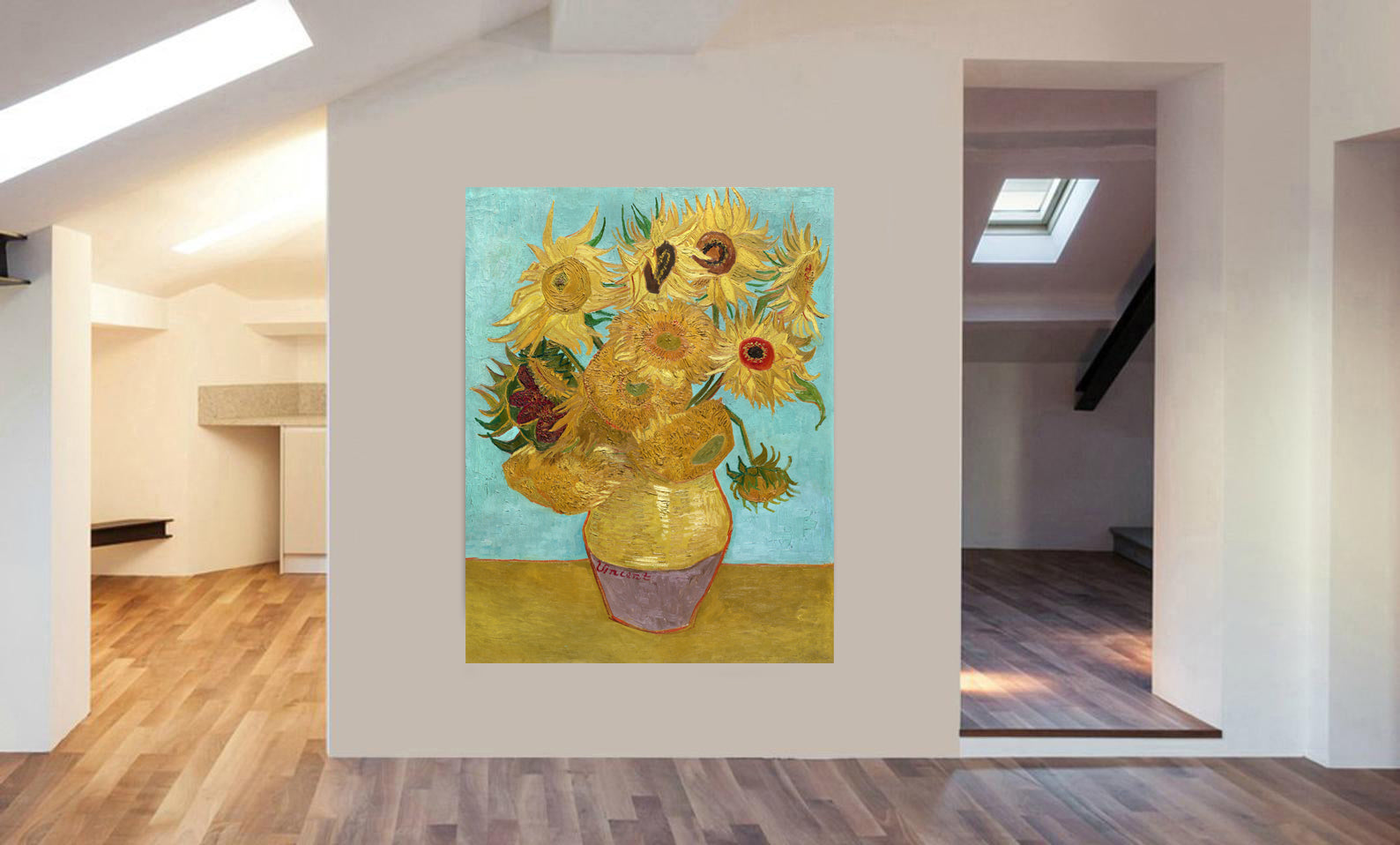 Vincent van Gogh - Vase with Twelve Sunflowers - Canvas Wall Art Framed Print -Various Sizes